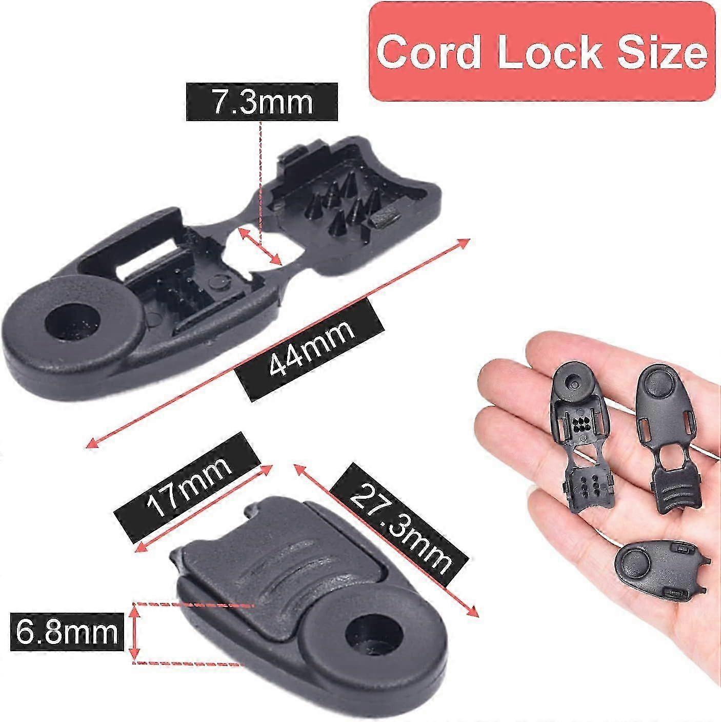 20 Pack Zipper Pull Cord Ends DIY Replacement Plastic Black 26-27