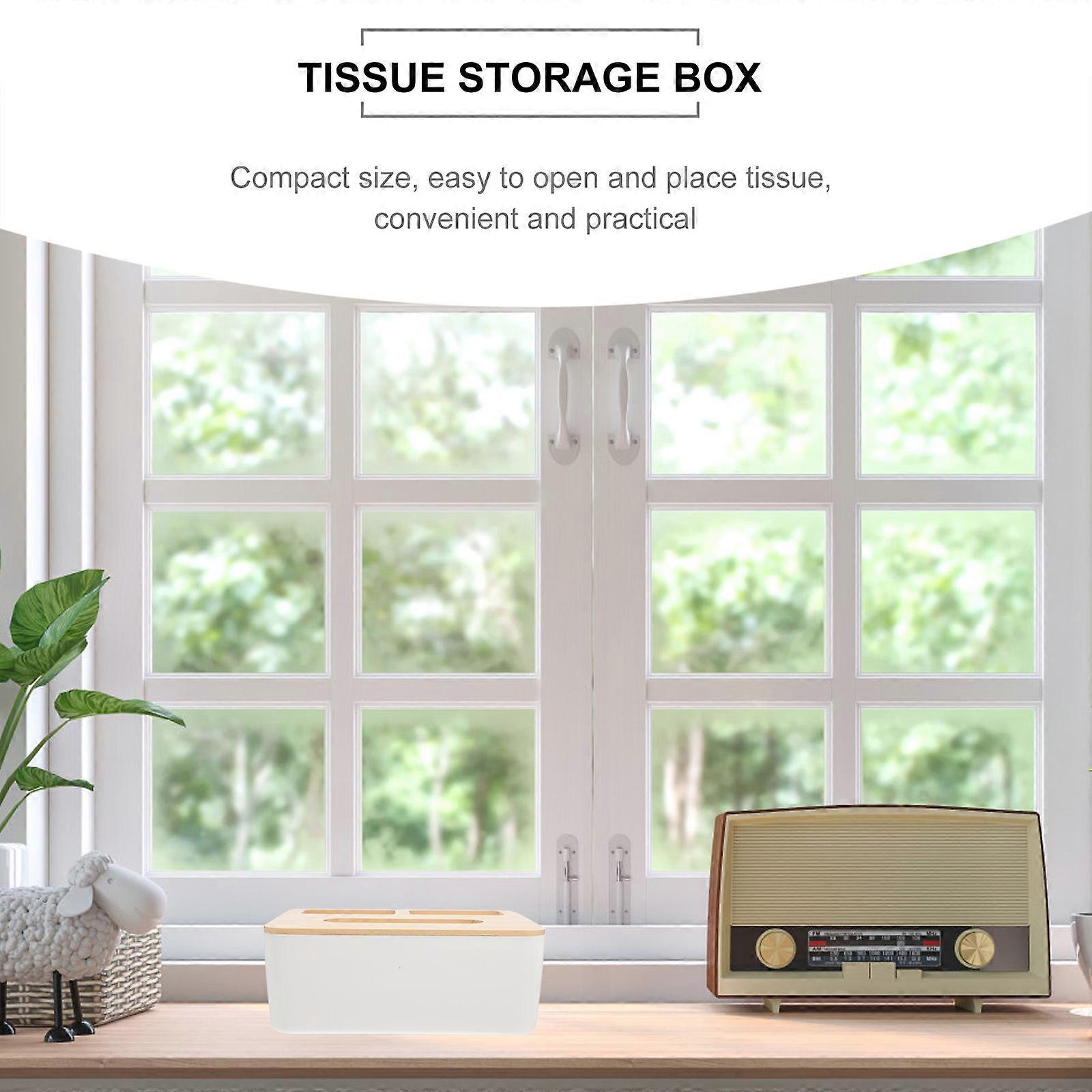 Multi-Function Storage Case Wooden Box for Storage 2Pcs Napkin Holder