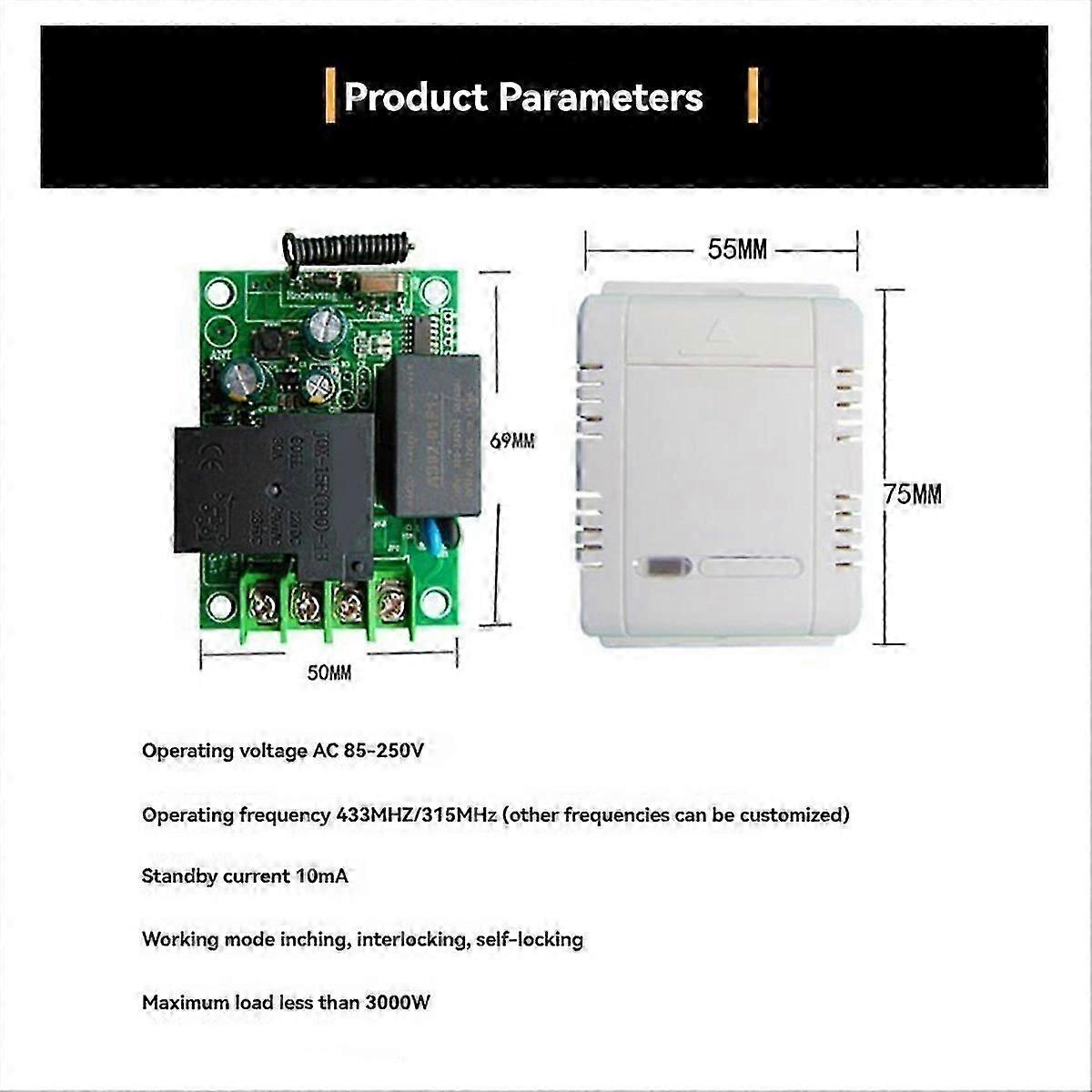 Wireless Remote Control Switch Relay Module and 500m Transmitter