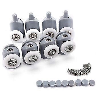 8 x rolki podwójne rolki ruletka koła prysznic drzwi łazienki - walec Średnica 25mm