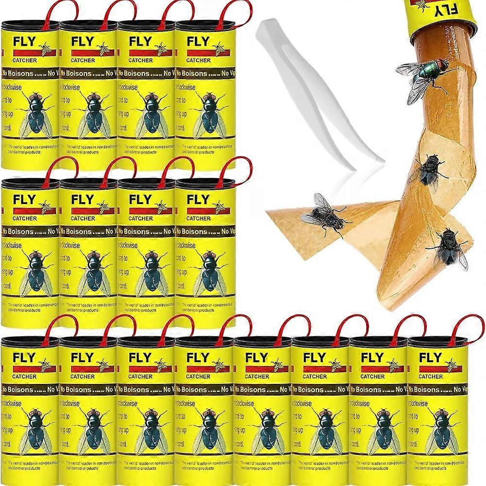 INF Fly Trap Fly Catcher Fly Paper Roll 16-pack