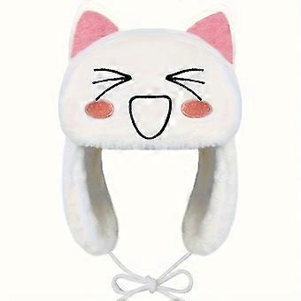 Women's Plush Velvet Ushanka Hat, Cartoon Style Face-Shortening Ear Cover for Autumn Winter Warmth