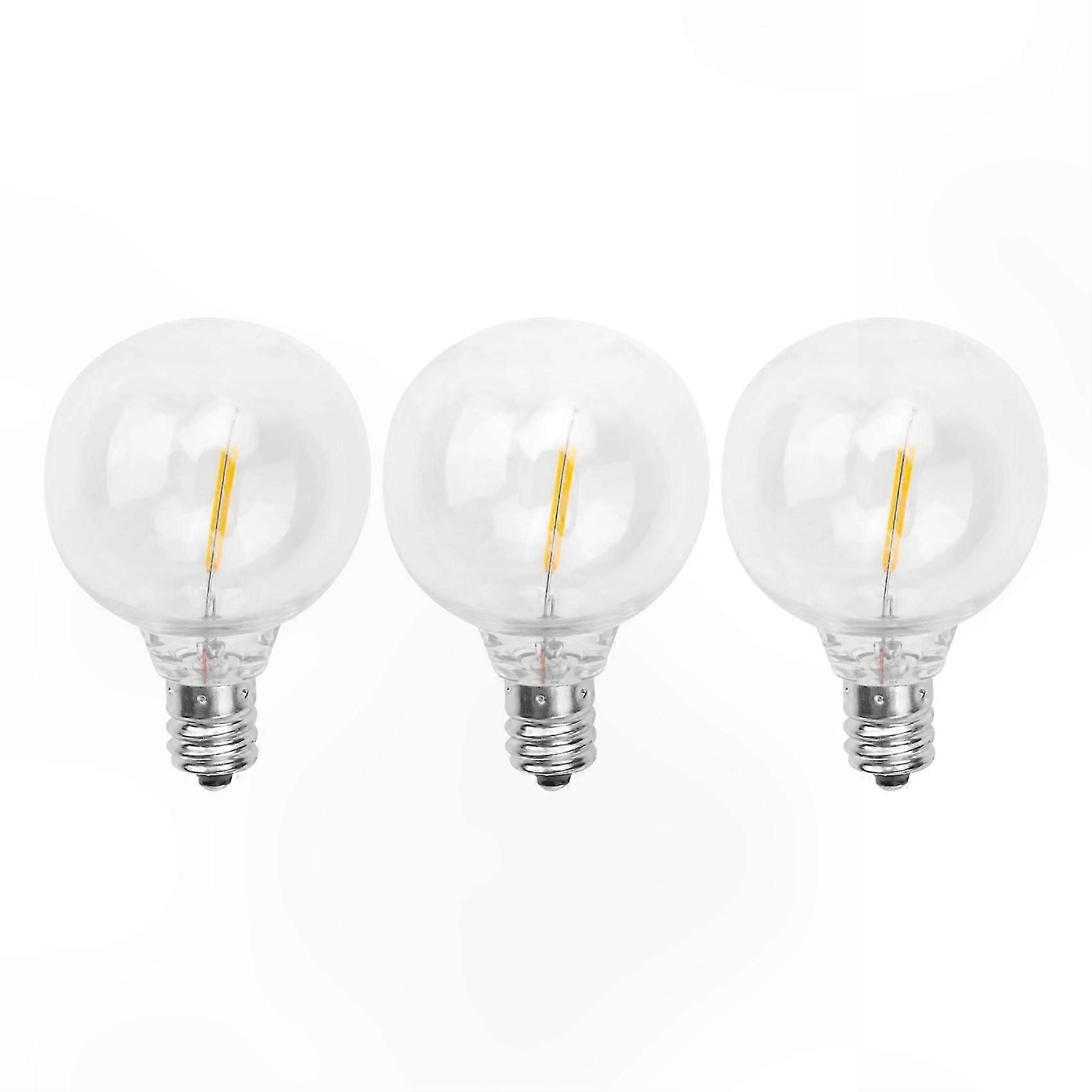 Warm White E12 LED Globe Bulbs, 3-Pack Shatterproof G40 Replacement for Solar String Lights
