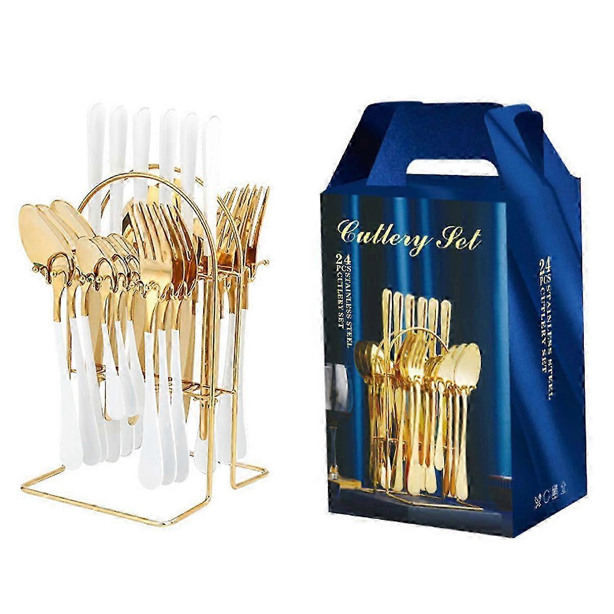 24-Pc Rust Resistant Stainless Flatware Set