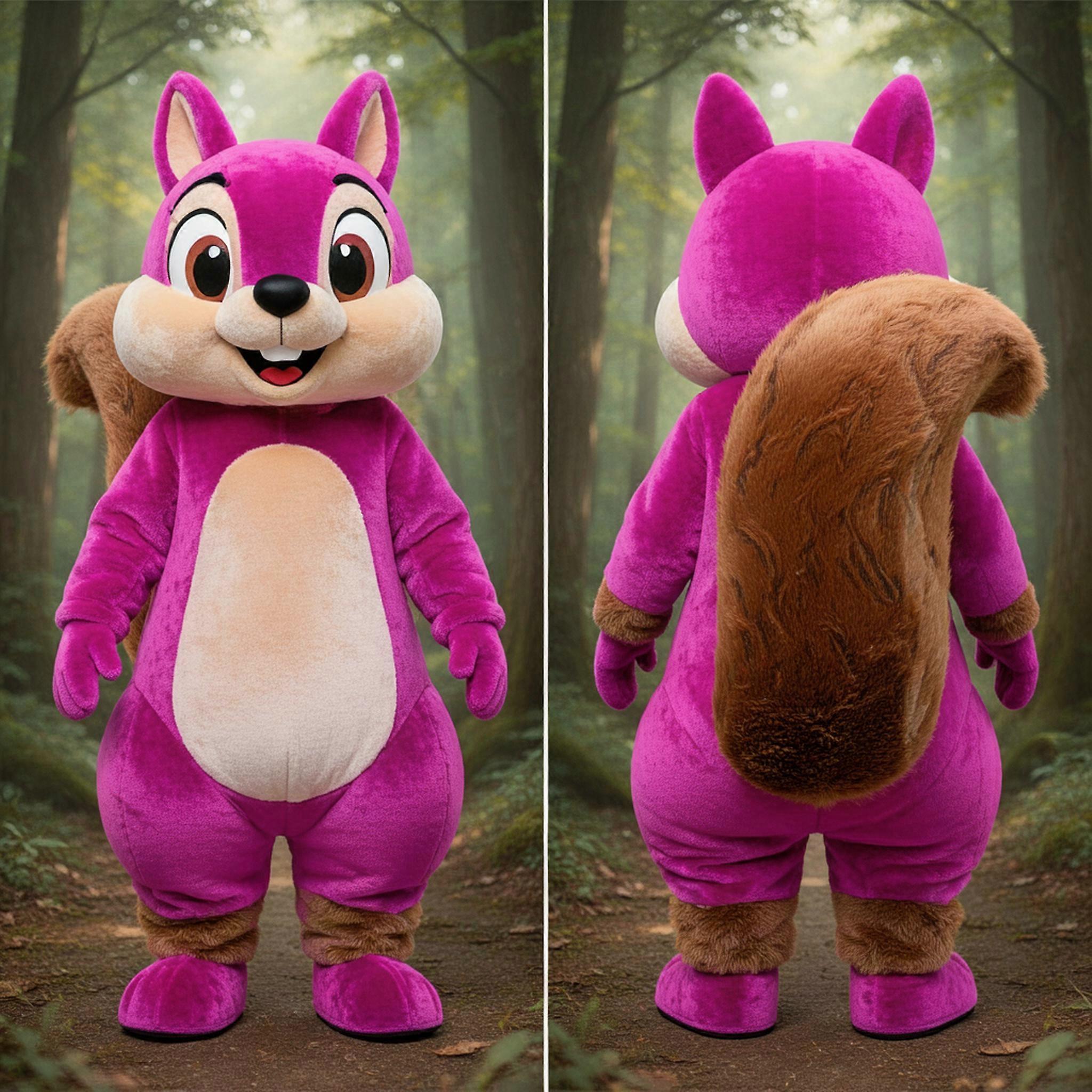 MASTICOT Magenta Cartoon Squirrel Mascot