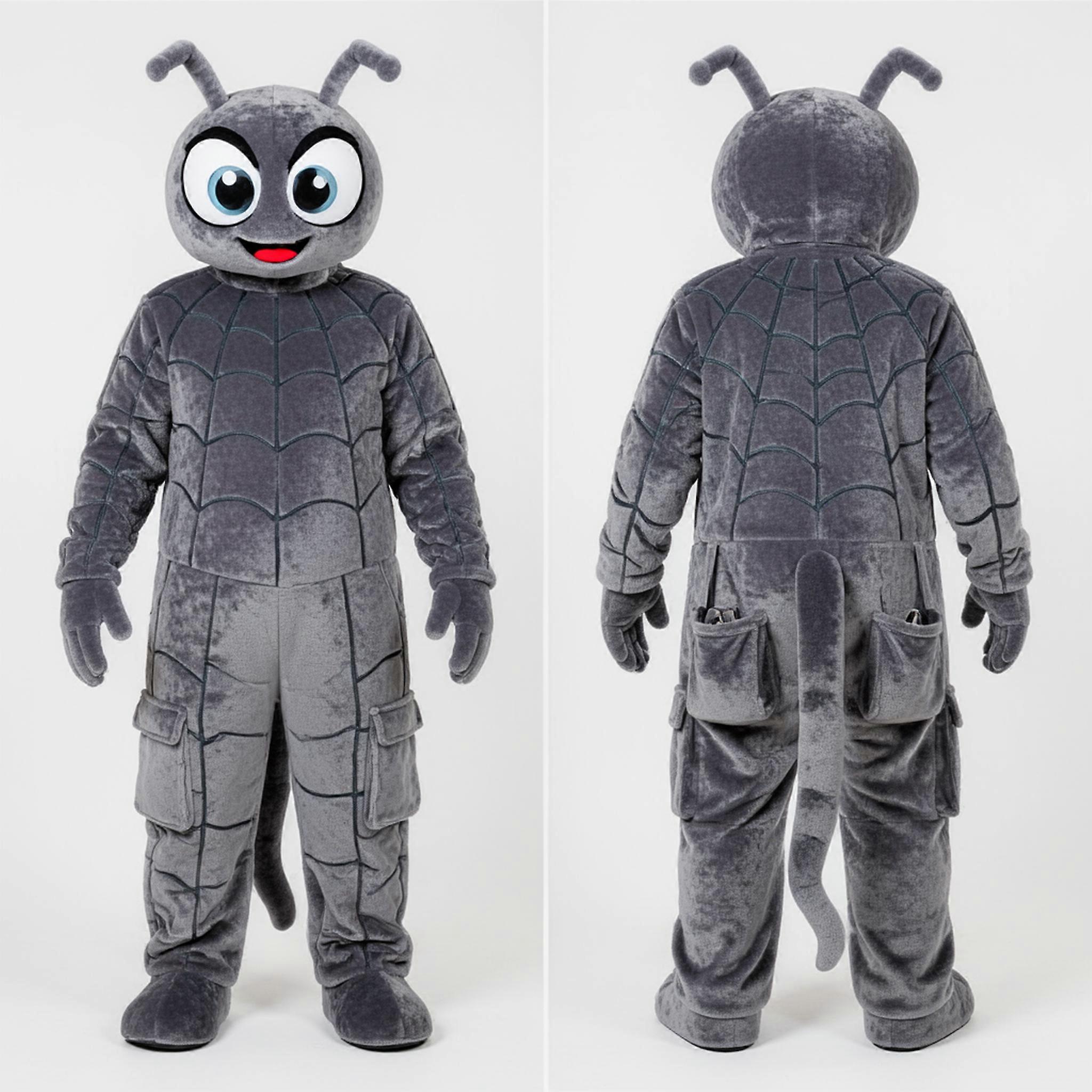 MASTICOT Gray Velvety Spider Mascot