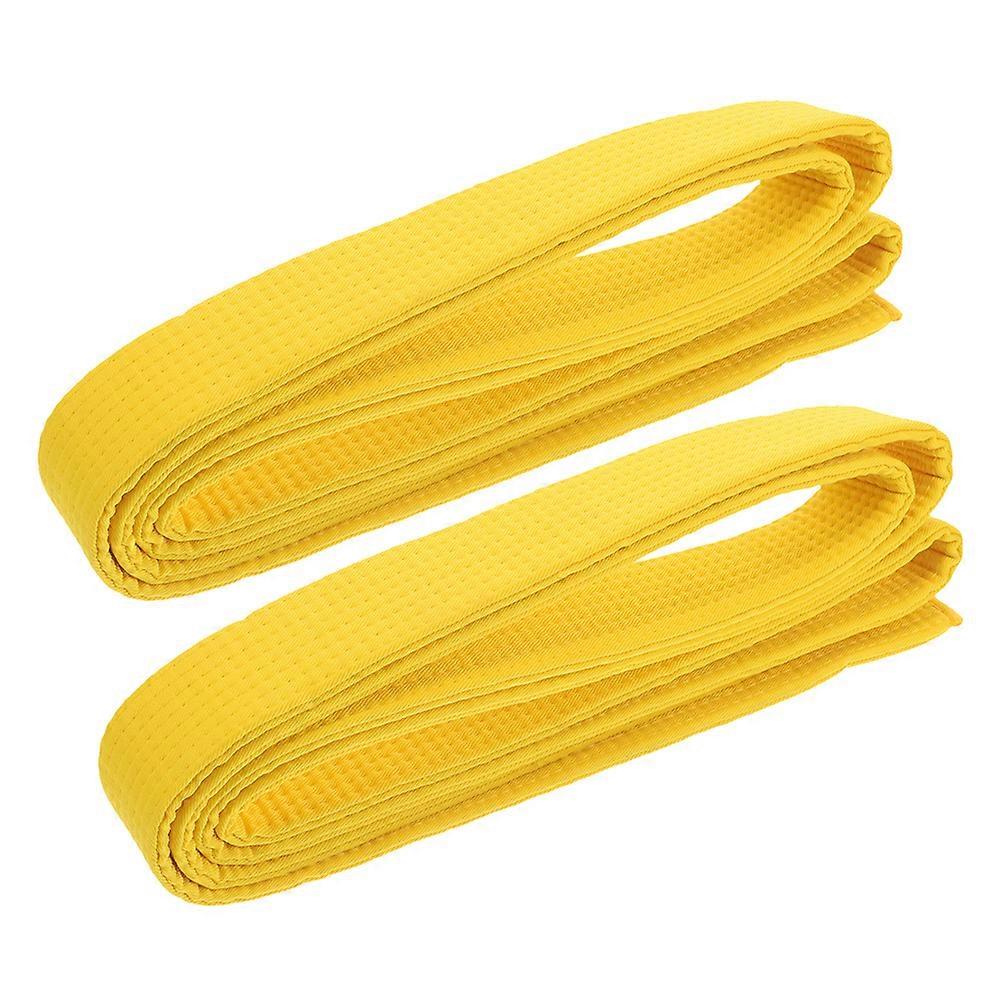 Cotton Yellow Karate Belt Multi-Function Waistband 6Pcs Set