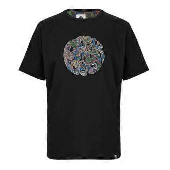 Pretty Green herr-t-shirt med paisley-mönster och logotyp, regular passform.