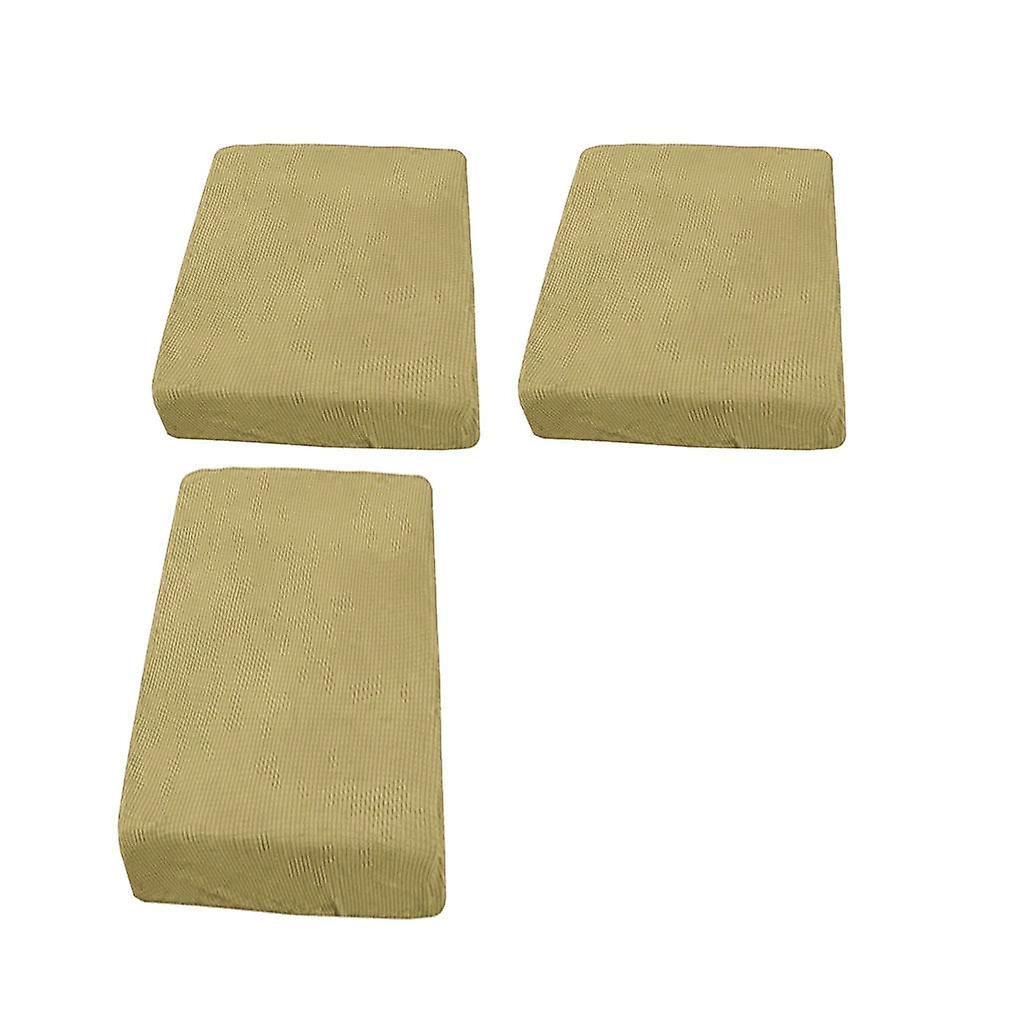 Capa de Almofada de Assento de Sofá Stretch Jacquard Bege 3Pcs