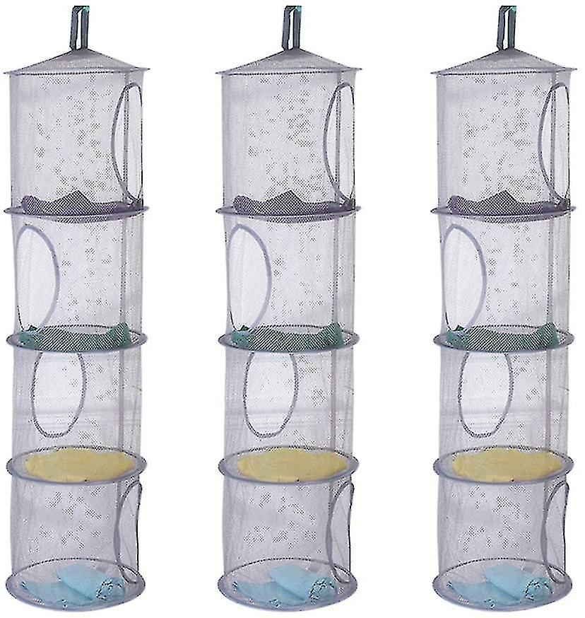 Children's Storage Net 3 Pcs Hanging Drying Net Foldable Mesh Basket Storage