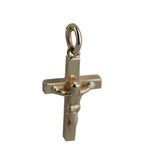 9ct Gold 20x13mm solid block Crucifix Cross