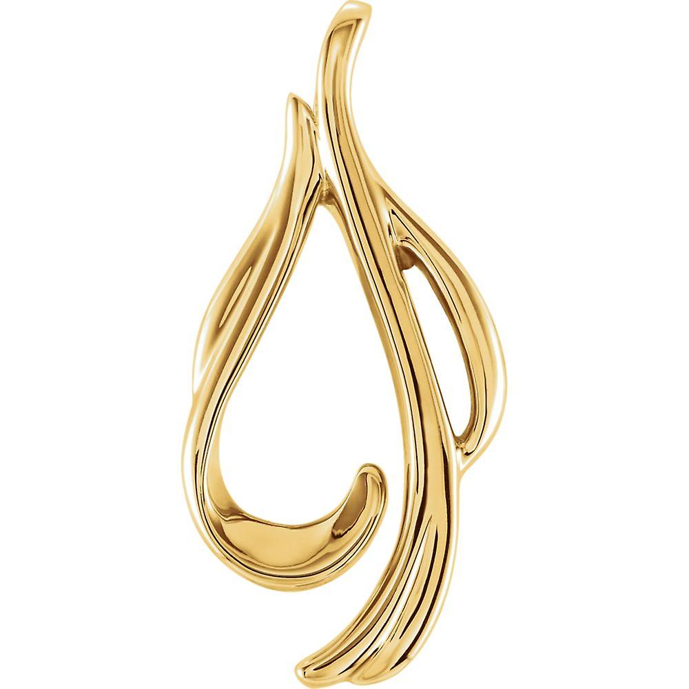 14Kイエローゴールドメタルファッションペンダントネックレス-女性用ペンダント - 3.9グラム