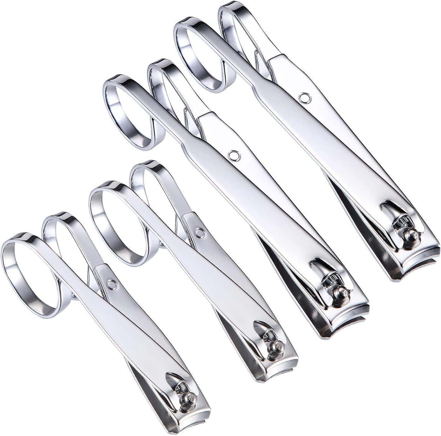 Nail Clipper Set 4 Pack, EZ Grip Design, Sharp Stainless Steel Blades, Ergonomic Handle for Precision Cutting
