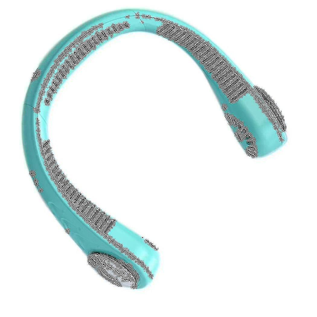 Neck-mounted Fan Usb Rechargeable Hanging Fan 3-speed Wind (blue)