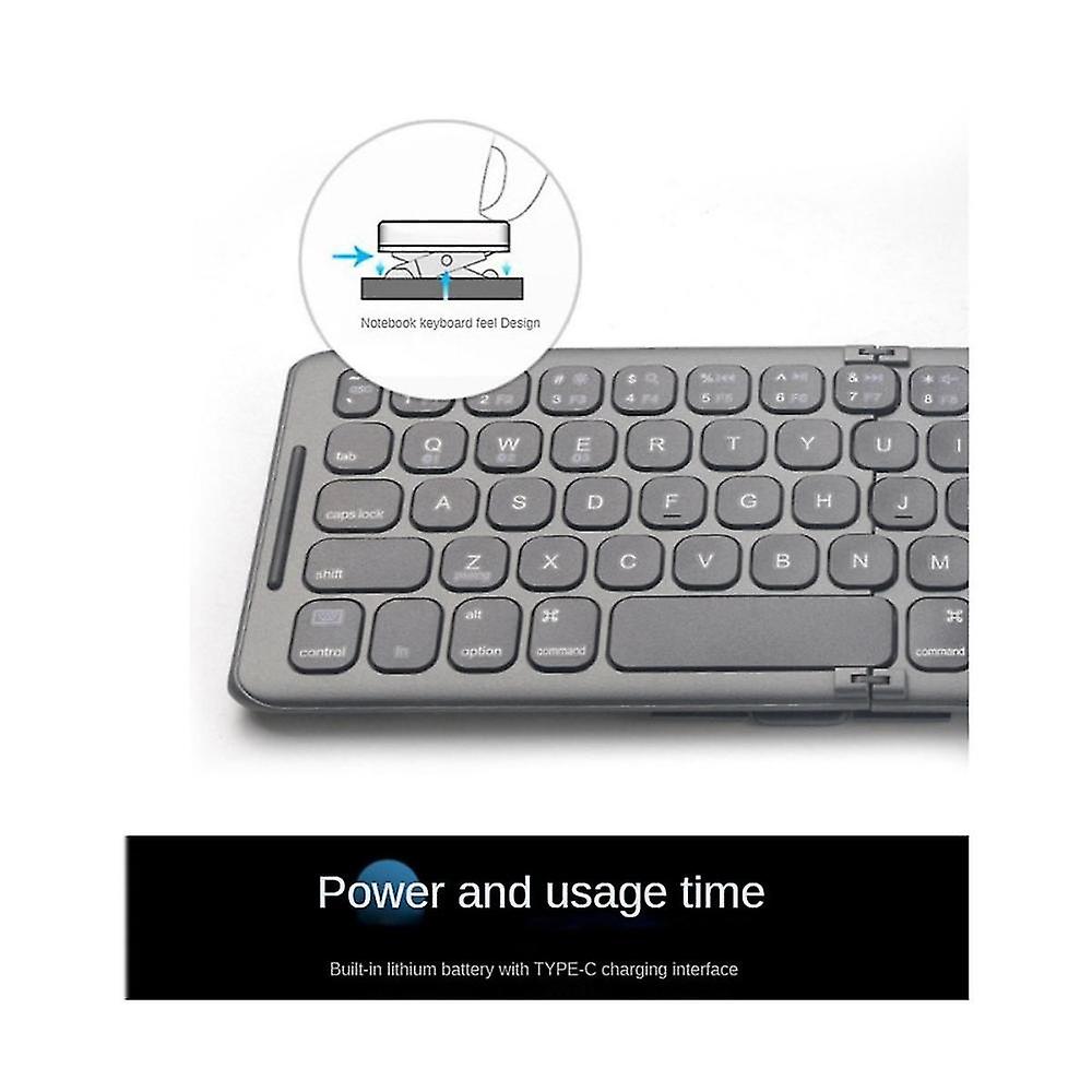 Convenient Foldable Wireless Bluetooth Keyboard Usb Type C For Windows Android For Computer Tablet