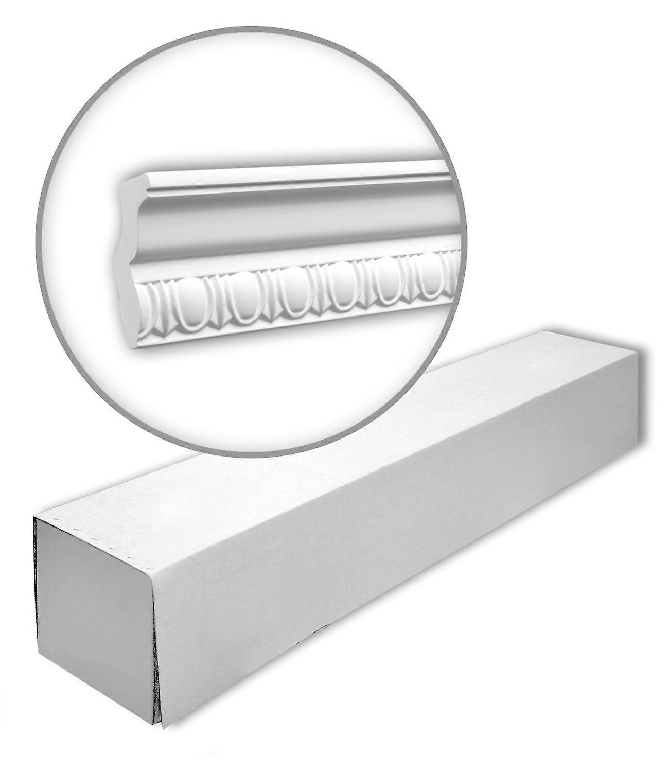 e-Delux GmbH 16 x Eckleisten 150112-box 32 Meter Profhome Polyurethan Hartschaum 200 cm weiß vorgrundiert leicht, robust, extrem maßhaltig