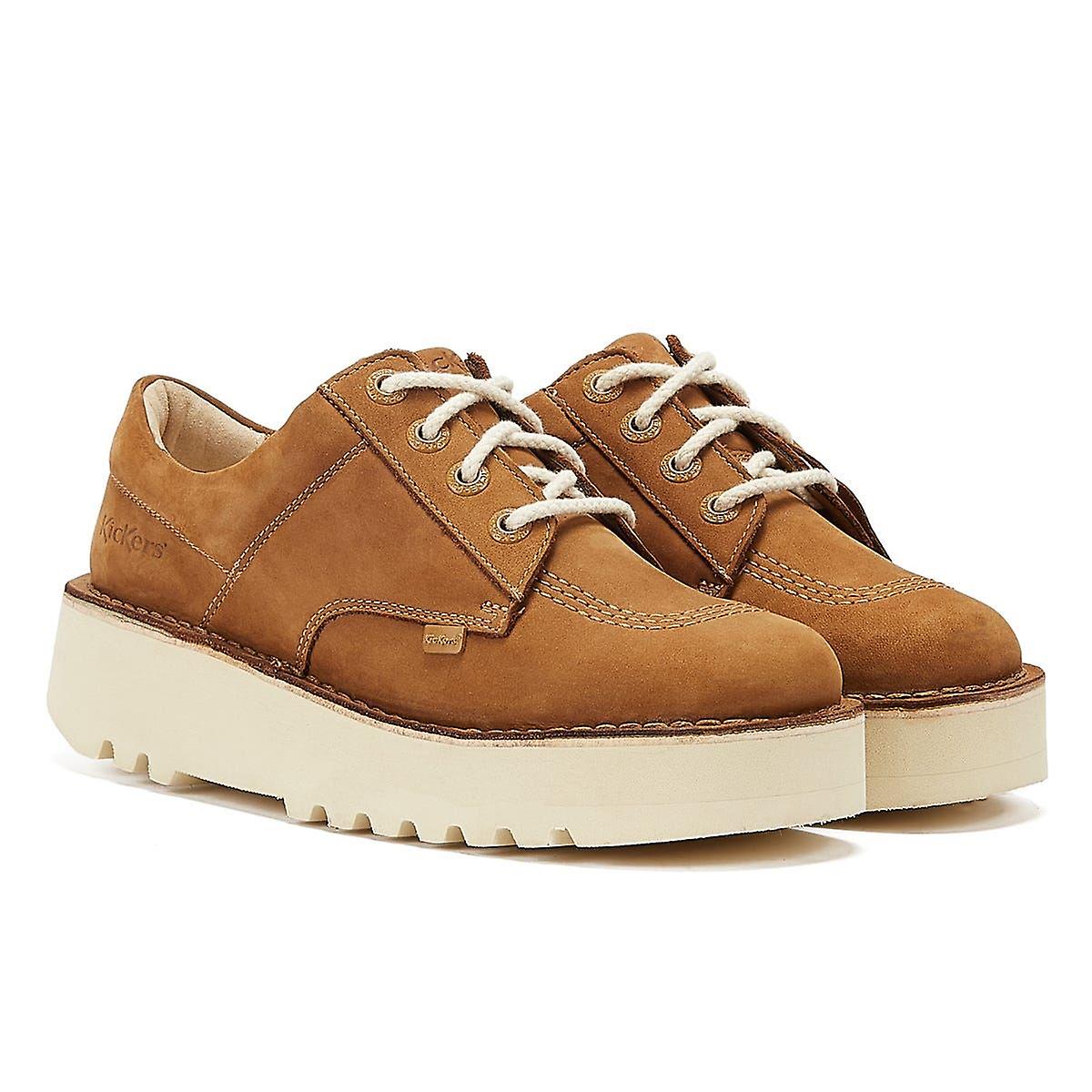 Kickers Kick Lo Stack Nubuck Womens Tan Shoes