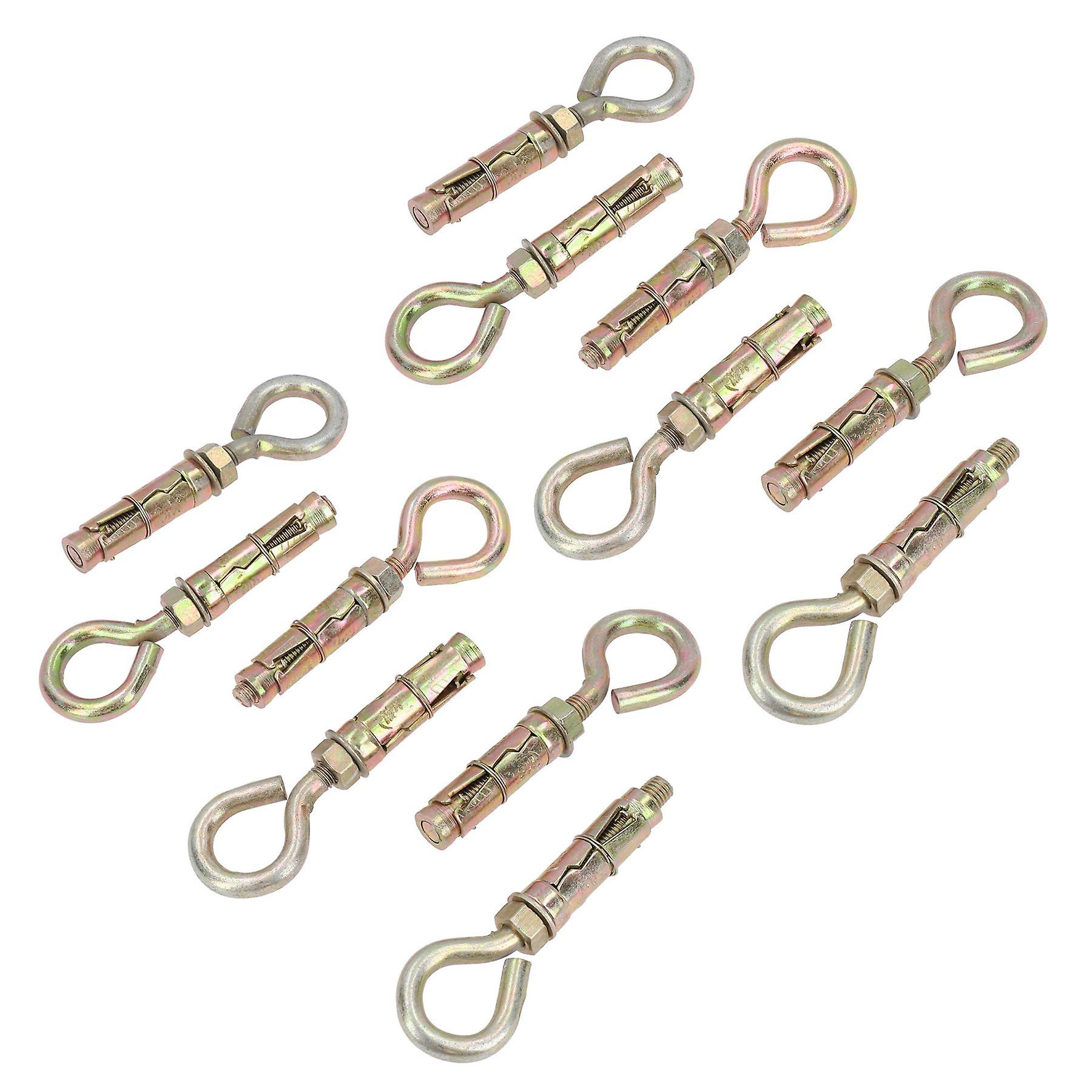 8mm Close Hook Anchor Eye Bolt Rawl Expansion Bolts Shield Wall 12 Pack