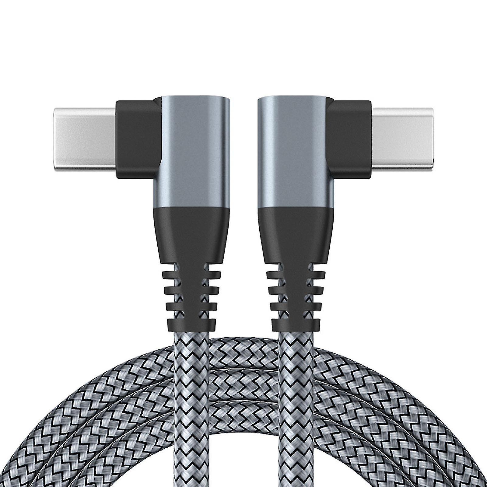 90 Cavo USB C intrecciato ad angolo retto Cavo USB C Dual L Usb C a C Gomito Cavo
