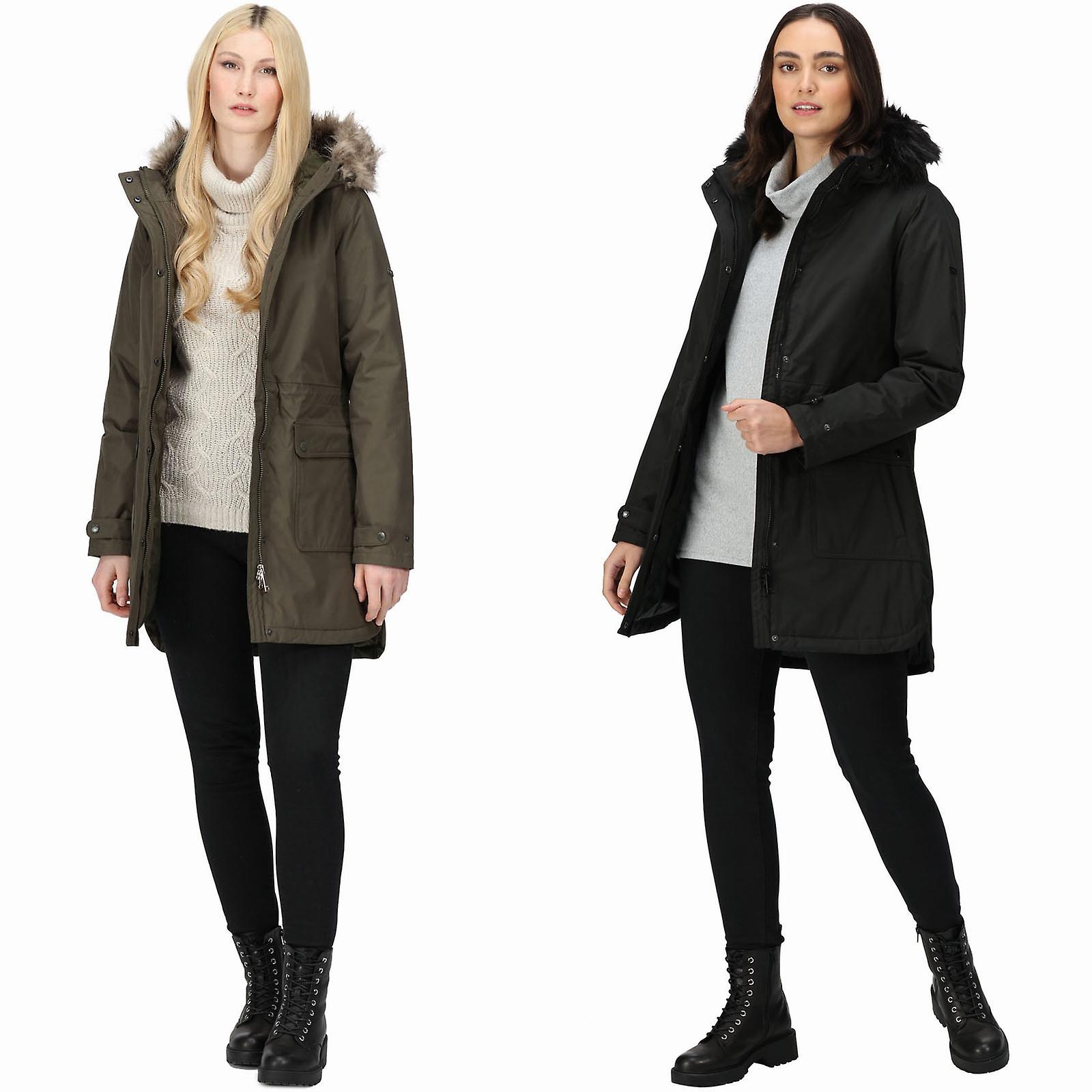 Regatta Womens Sabinka Fur Trim Waterproof Insulated Parka Jacket Coat