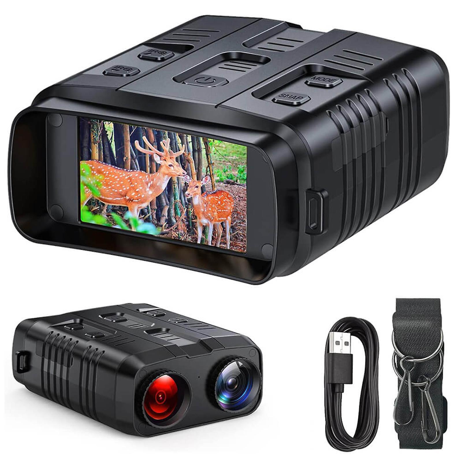 Lunettes de vision nocturne Jumelles infrarouges 4K HD 10x Zoom numérique rechargeable