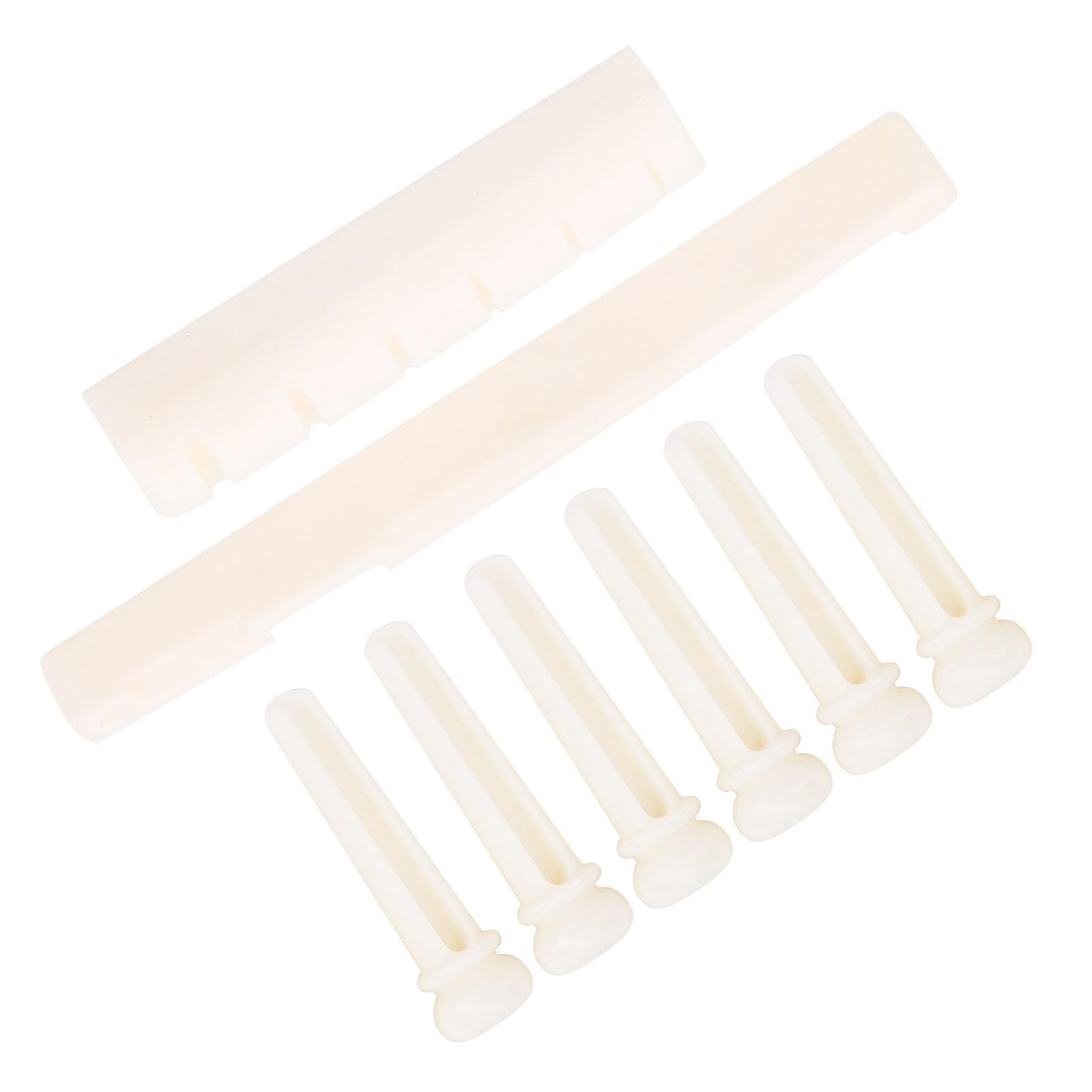 String Stud Kit Ox Bone Nut 43x6x9mm Saddle 72x3x9mm Nails