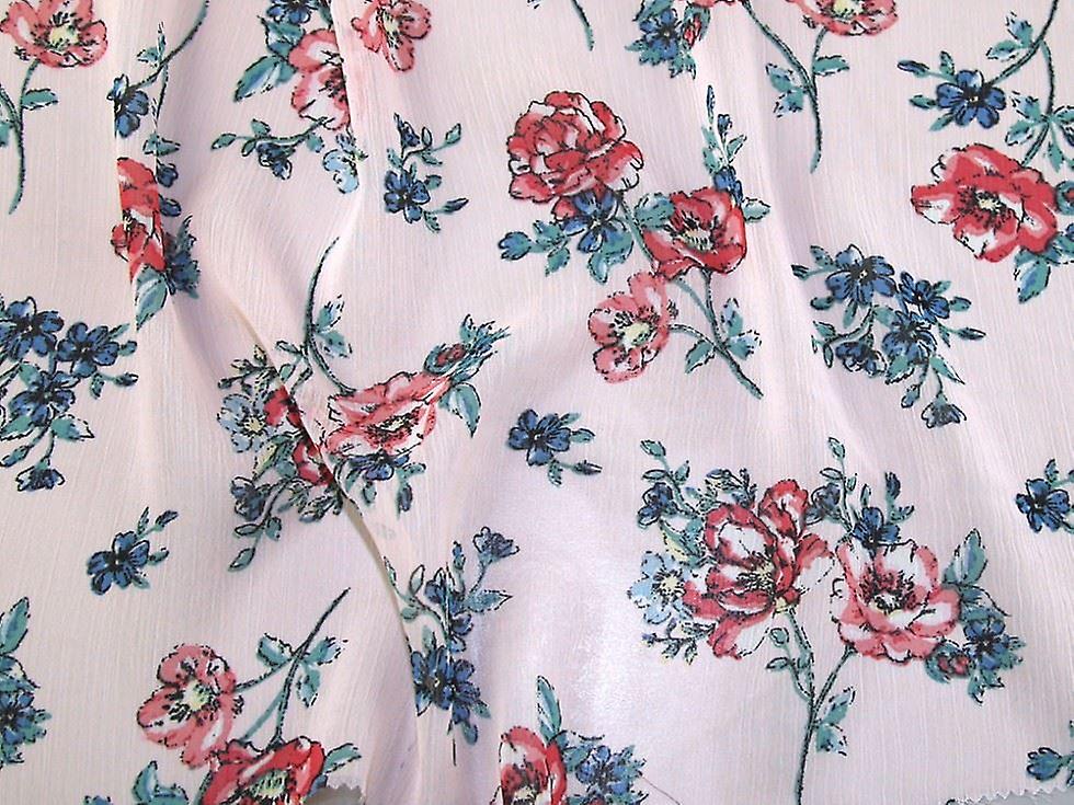 Minerva Crinkle Sheer Chiffon Fabric Pink & Coral - per metre