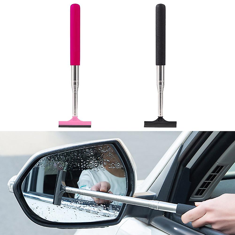 Car Rearview Mirror Wiper Telescopic Squeegee Inside Car Water Mist Removal Tool