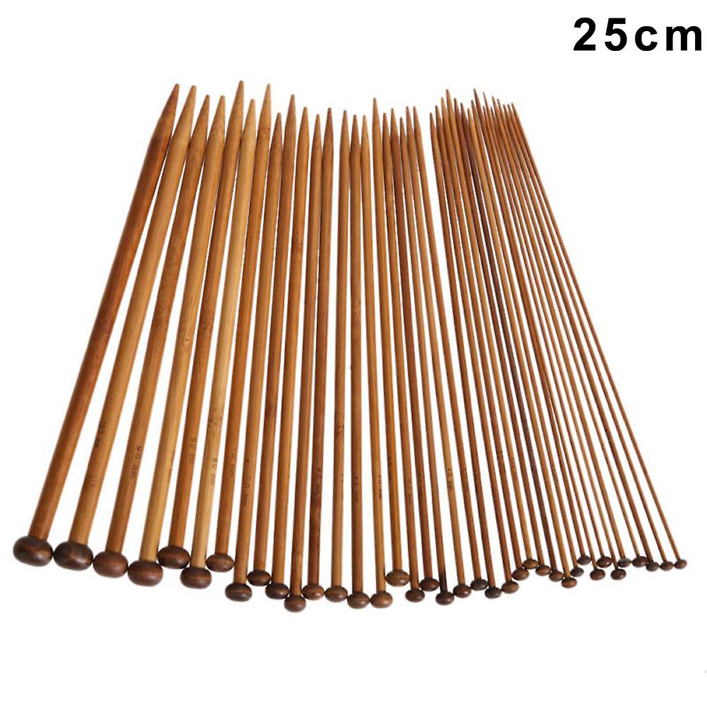 36Pcs 18 Sizes Single Pointed Carbonized Bamboo Knitting Needles Craft Crochet Tools Kit