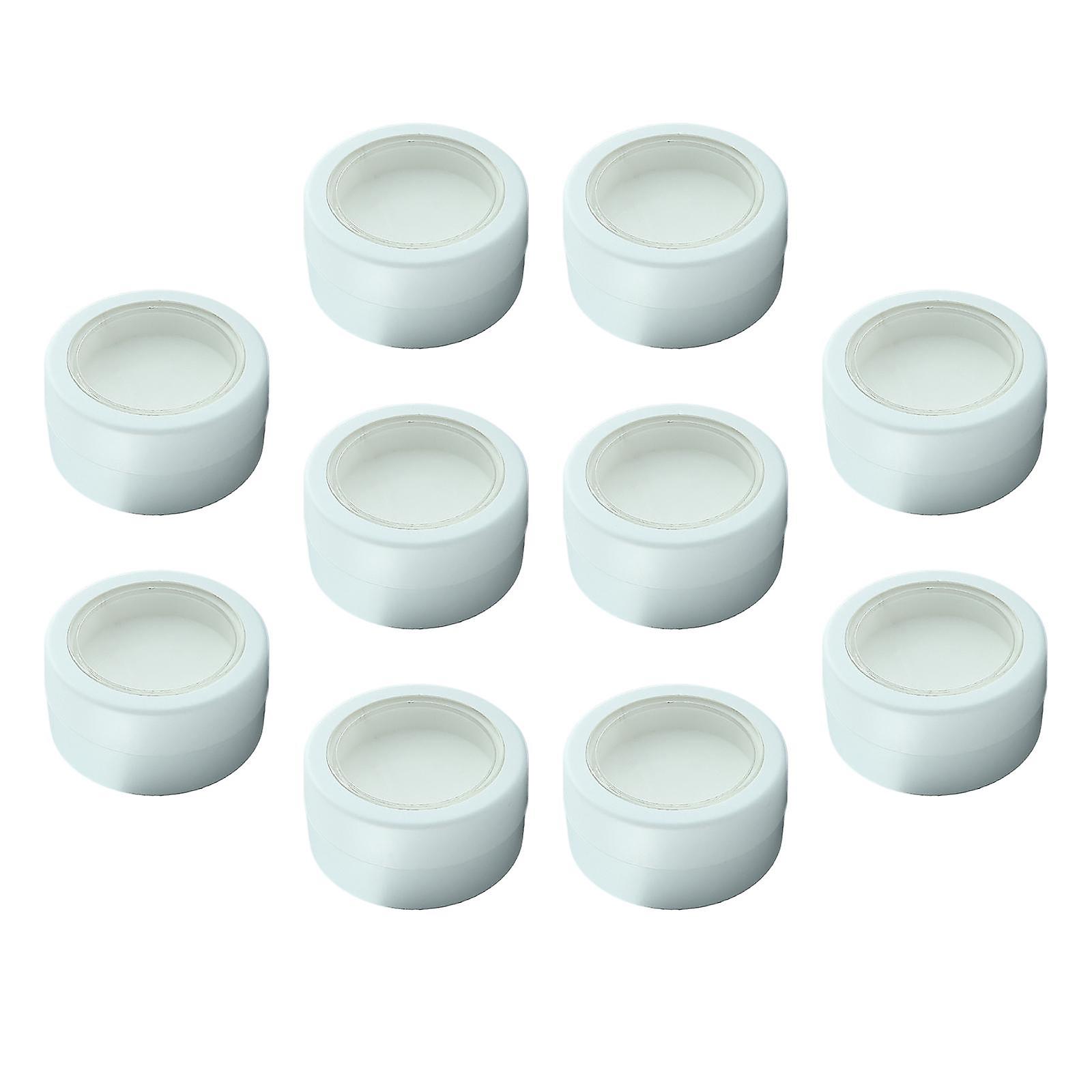 Set of 10 Clear Lid 2 Gram Plastic Cosmetic Sample Empty Container White