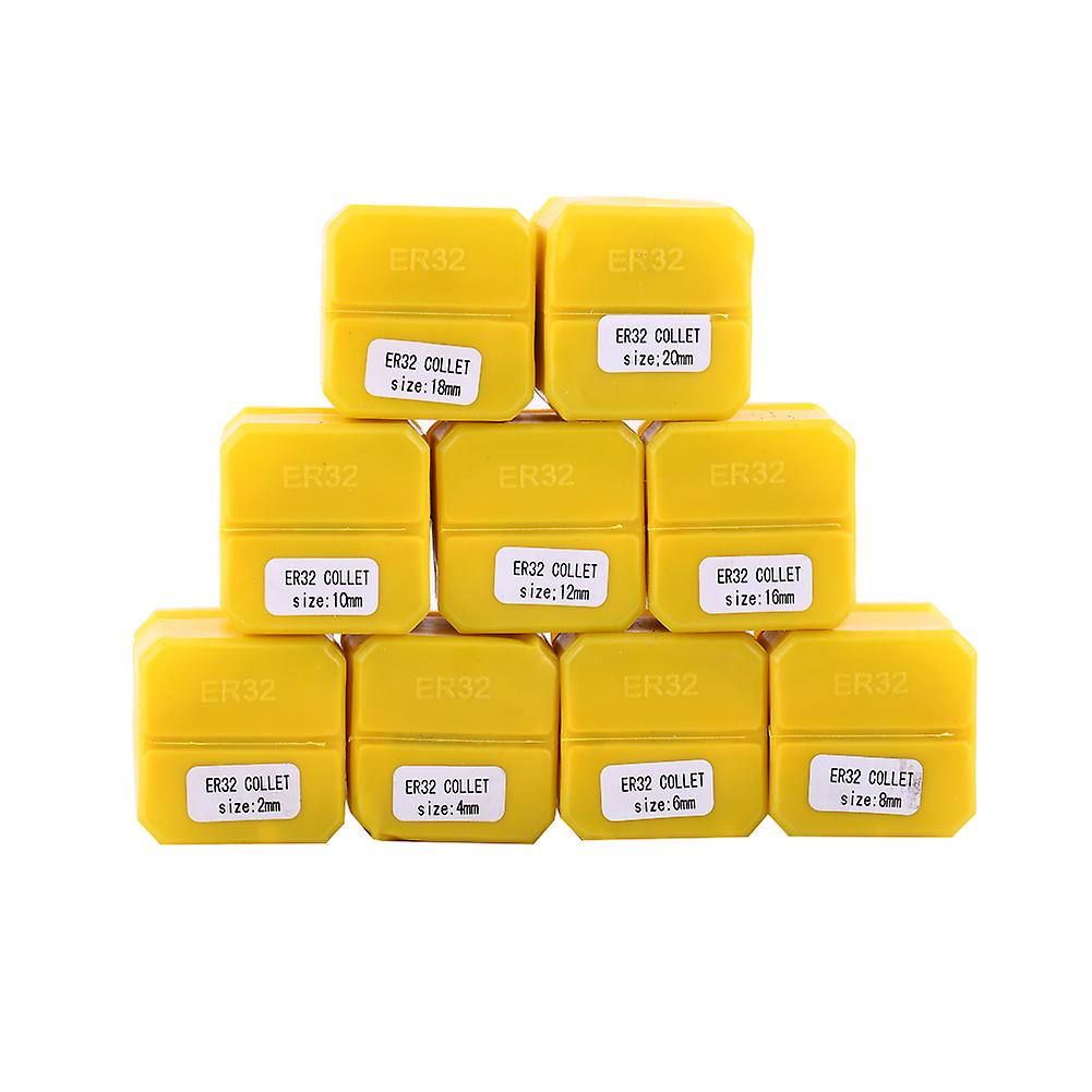 Collet, 9pcs ER32 Spring Collets Set for CNC Engraving Machine and Mill Lathe 2-20mm