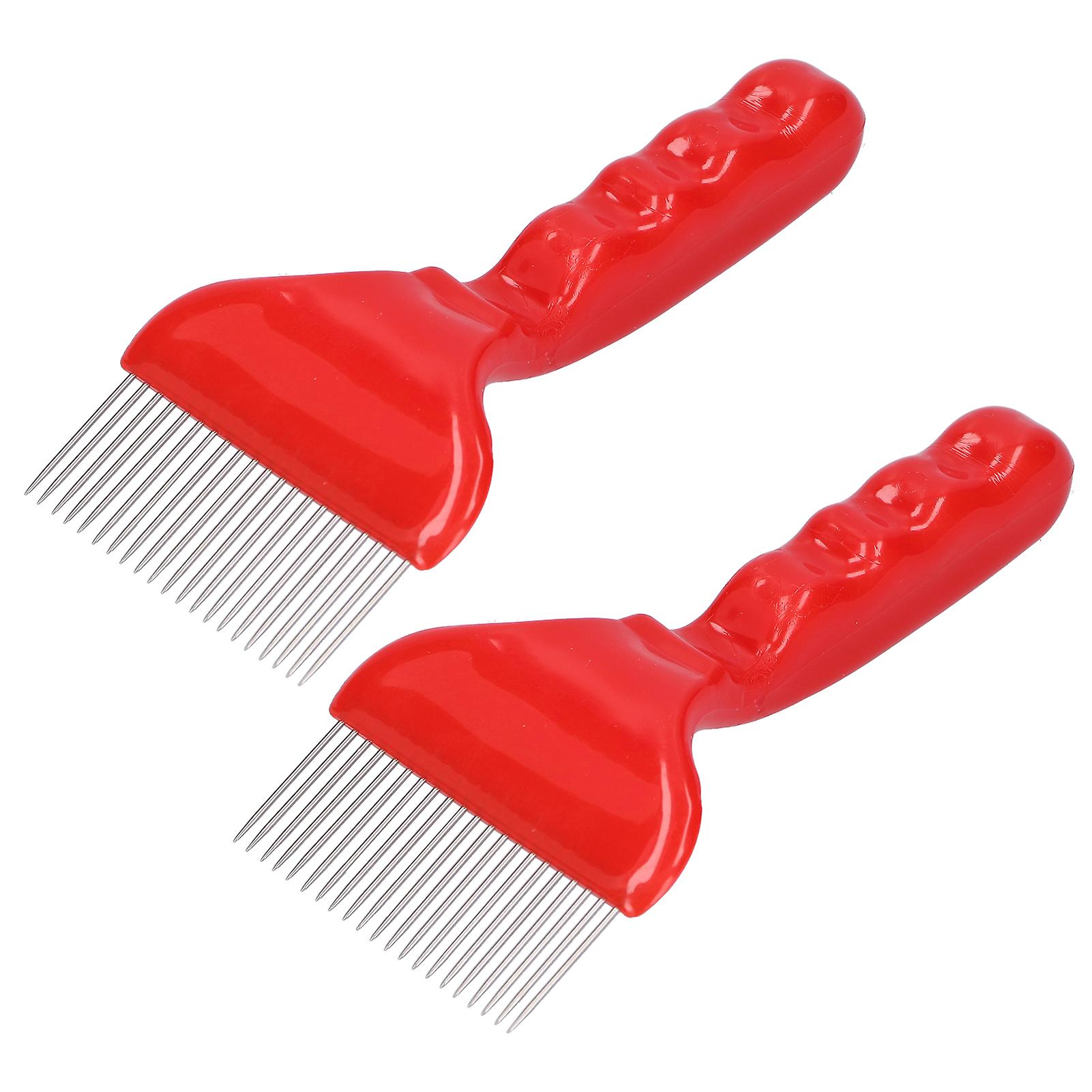 2PCS 21 Tin Uncapping Fork Stainless Steel Beekeeping Honey Fork Shovel Tool with Plastic Handle