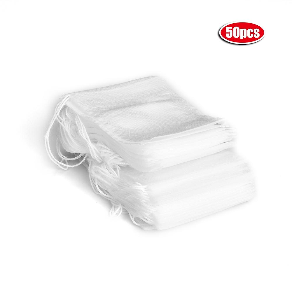 Empty NOn Woven Empty Tea Bags Herbs Filter Loose Paper with Drawstring 5.5*7cm(50pcs)