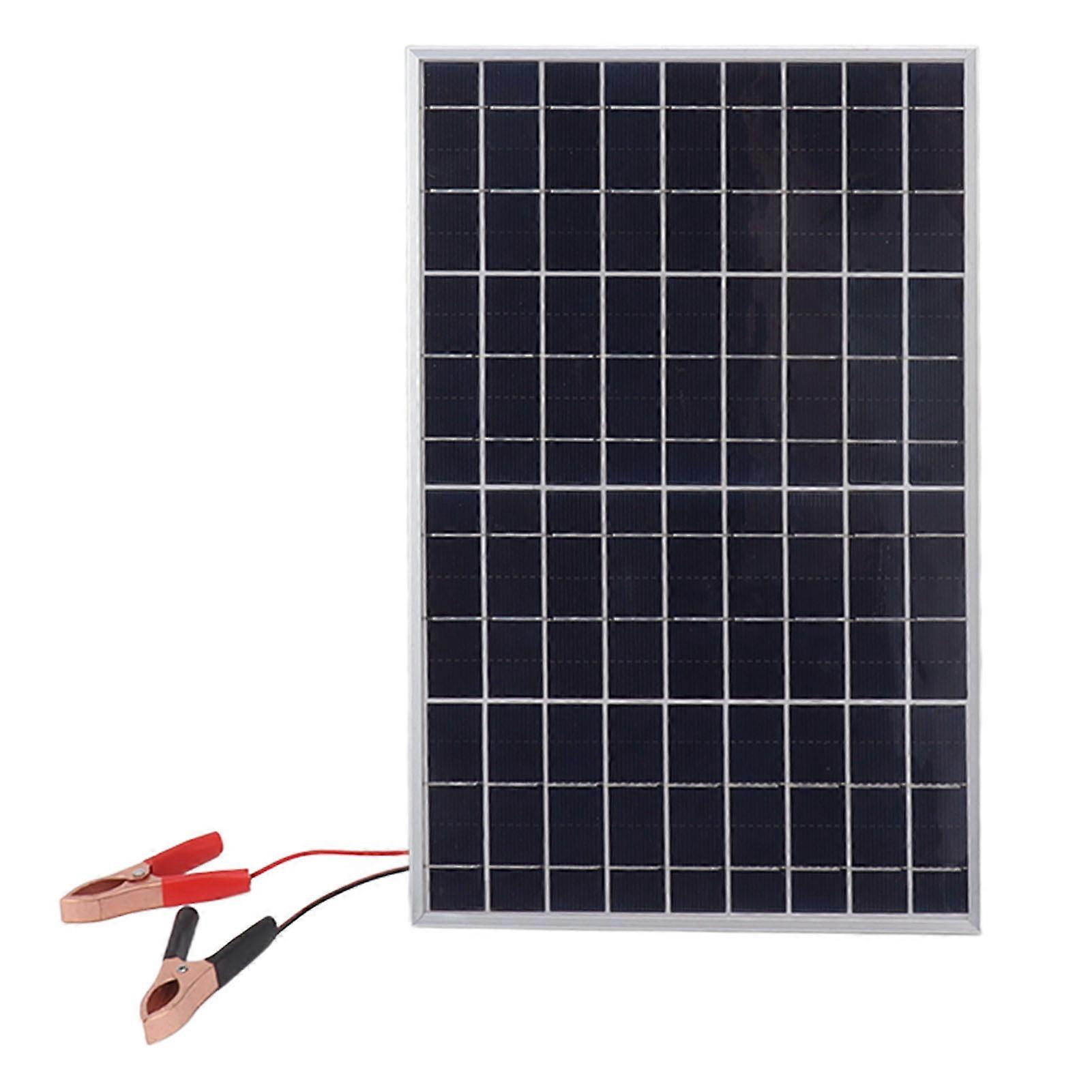 15W 18V High Efficiency Polycrystalline Solar Panel with Clip for Car, RV, Boat Charging