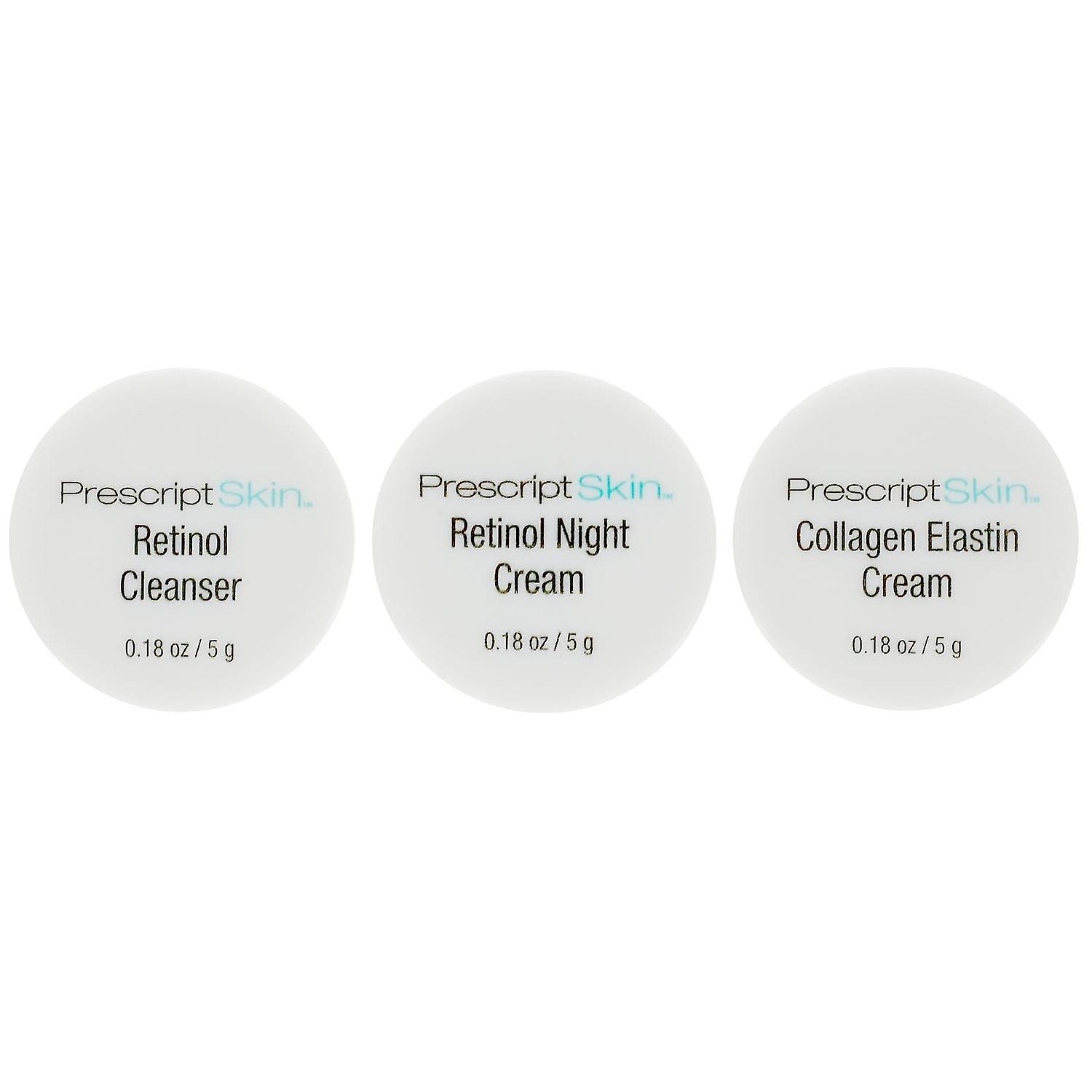 PrescriptSkin, Retinol Trial Set, 3 Professional Strength Anti-Aging Products, 3 Jars, 0.18 oz (5 g)