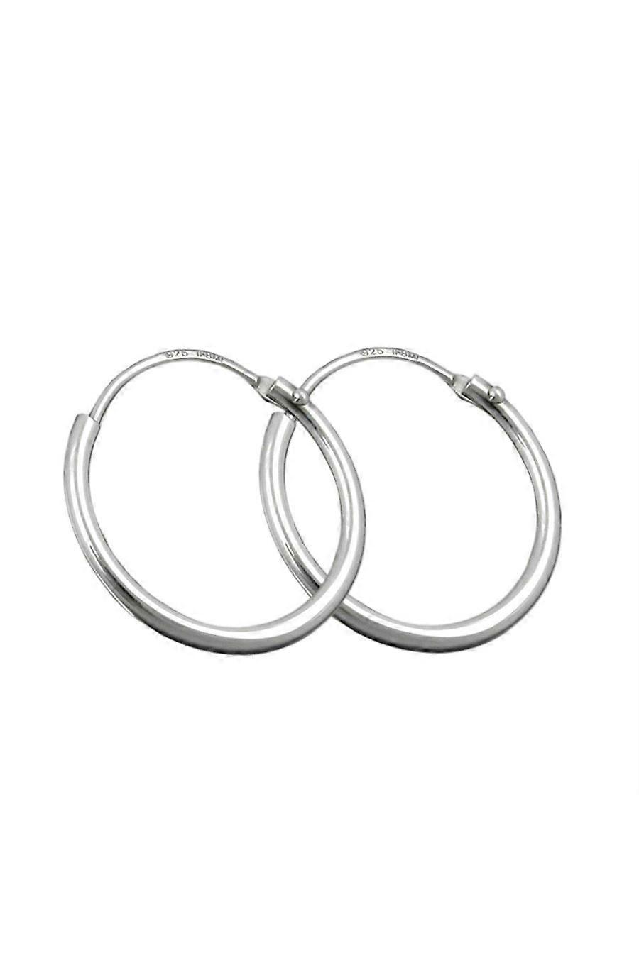 Hoop Earrings Plain & Thin Silver 925 - Gl90023
