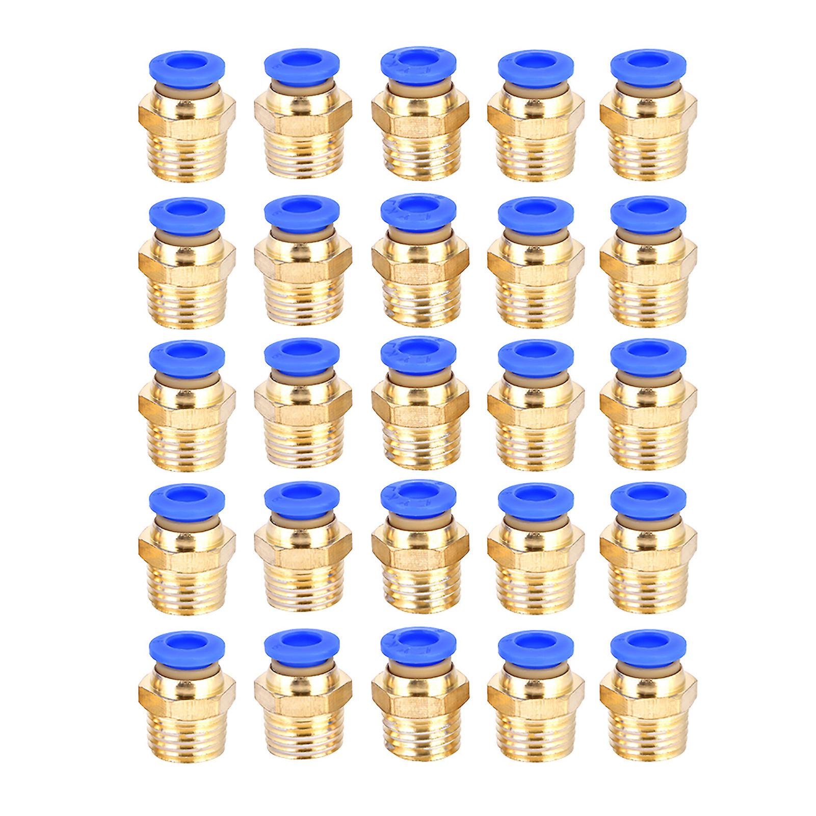 Connecteur pneumatique mâle rapide, 25 pièces, adaptateur de raccords rapides PC6-02 G1/4