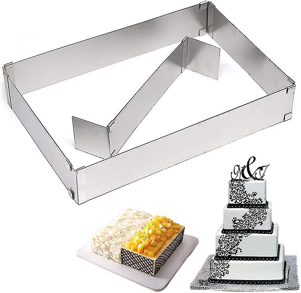 Rectangular Adjustable Baking Frame, With Dividers, Adjustable Cake Ring