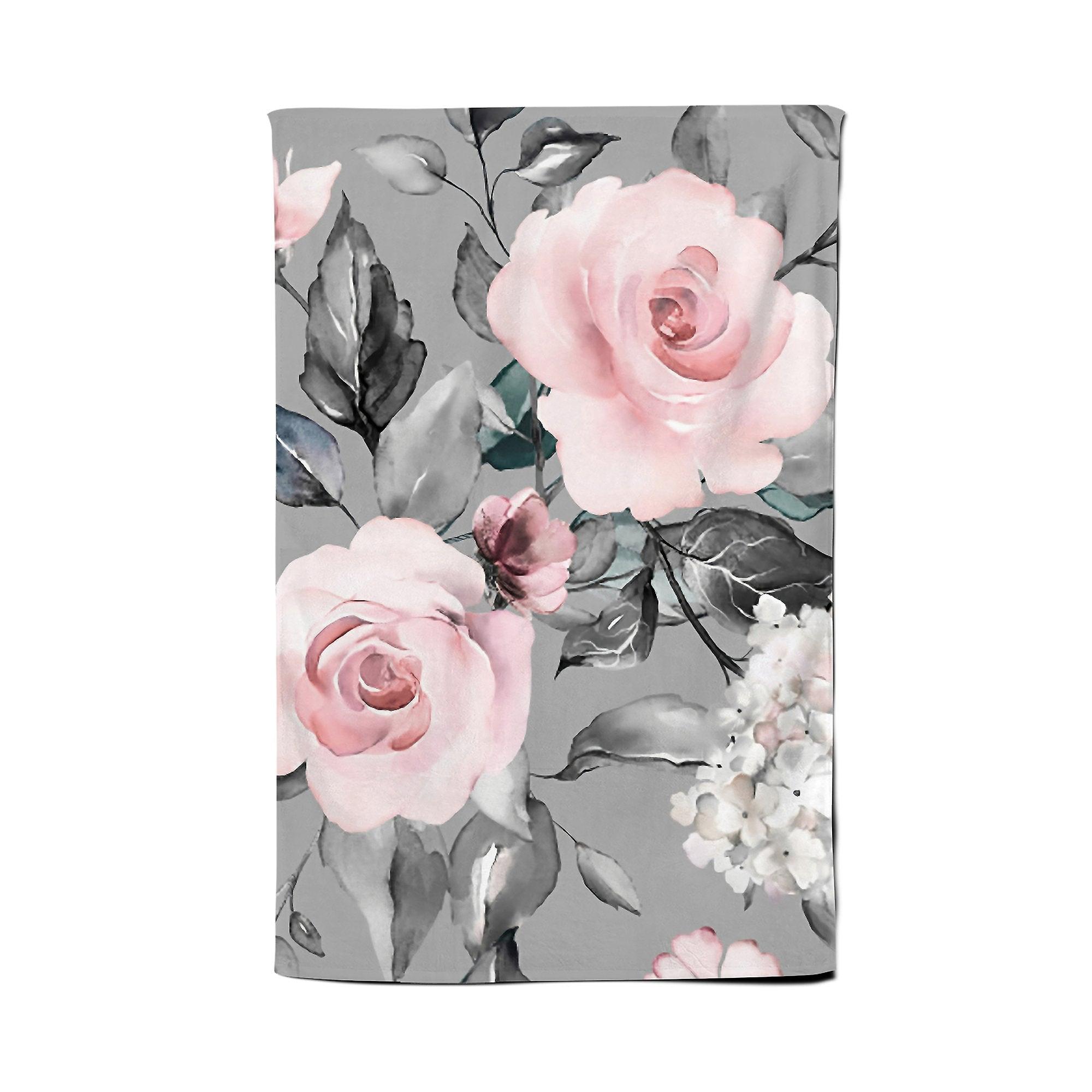 Dusty Pink Roses Tea Towel
