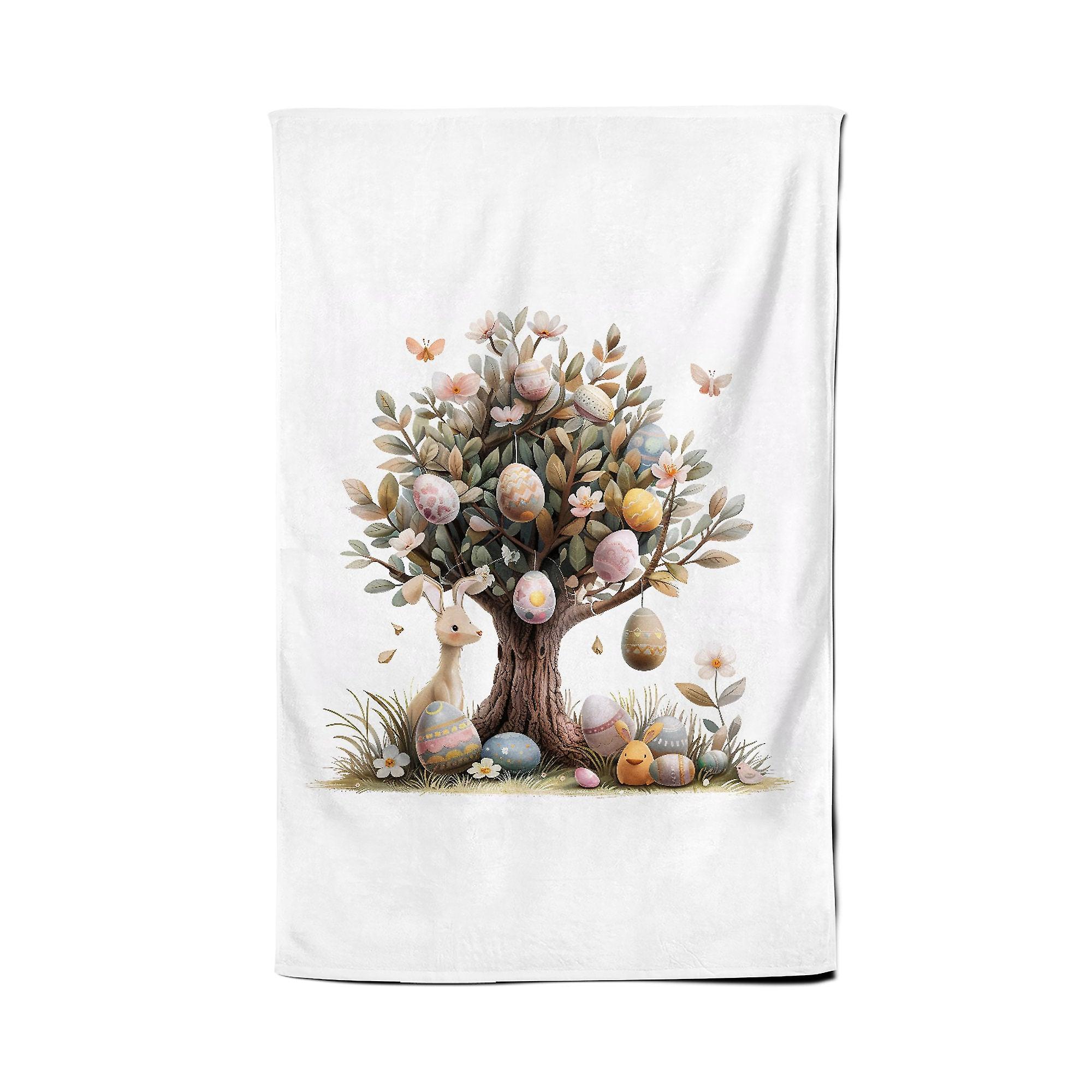Easter Tree With Easter Eggs Tea Towel
