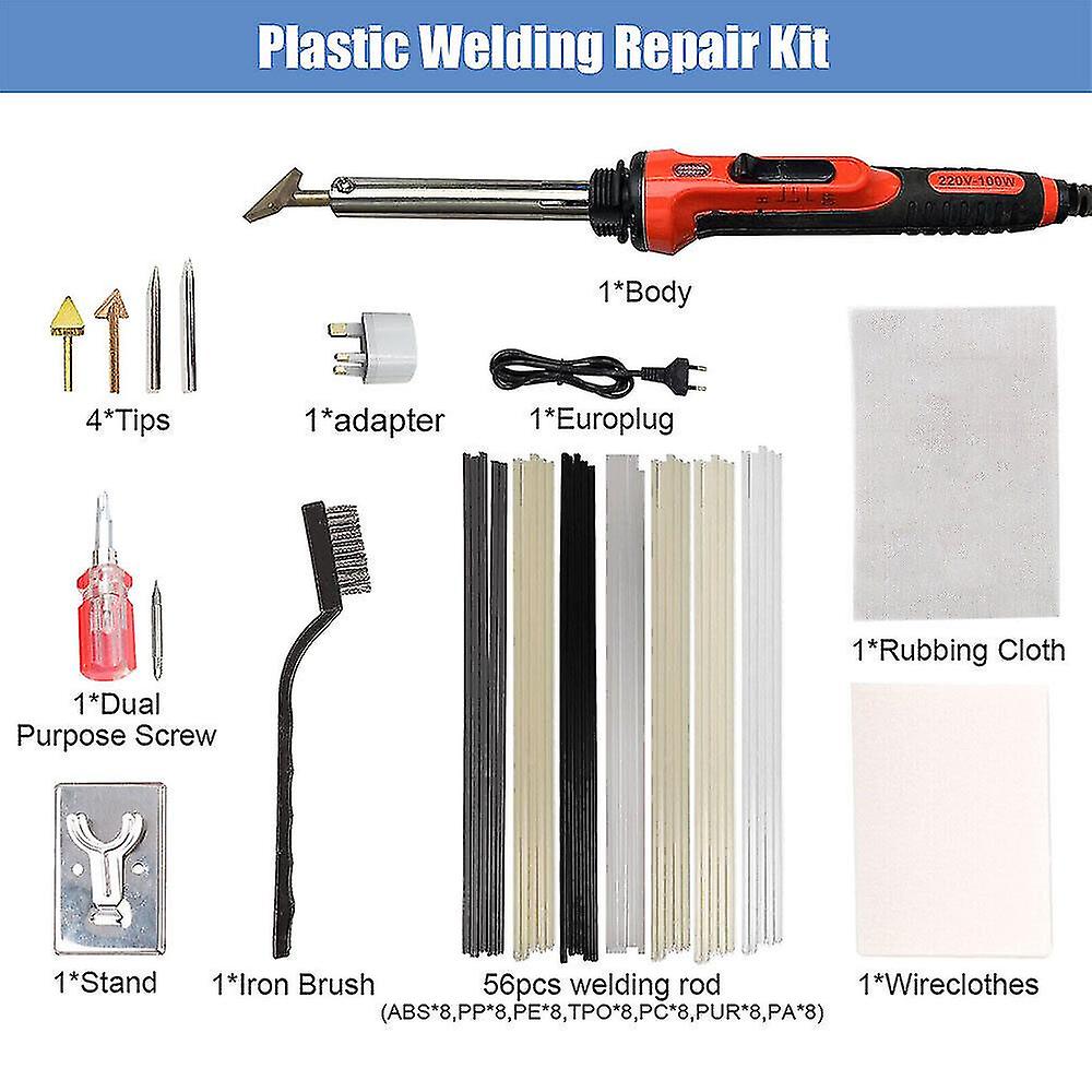 RX WELD Deluxe Plastic Welder, 100W Plastic Repair Kit For Automotive