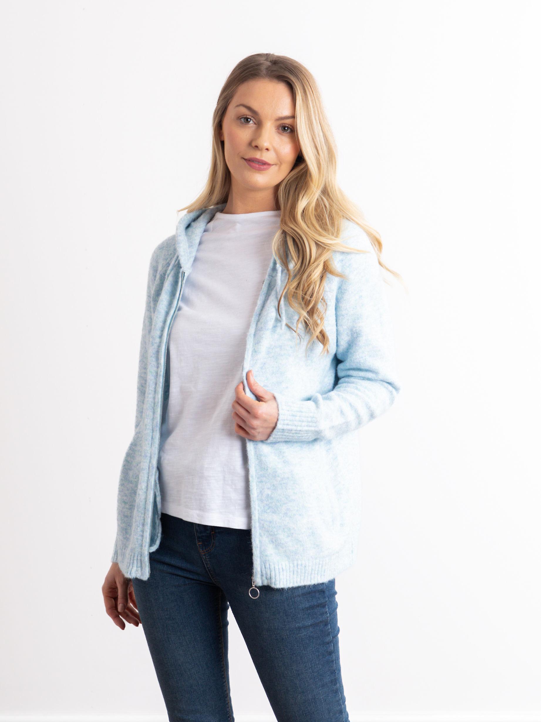 Sana Knitted Hoodie in Blue