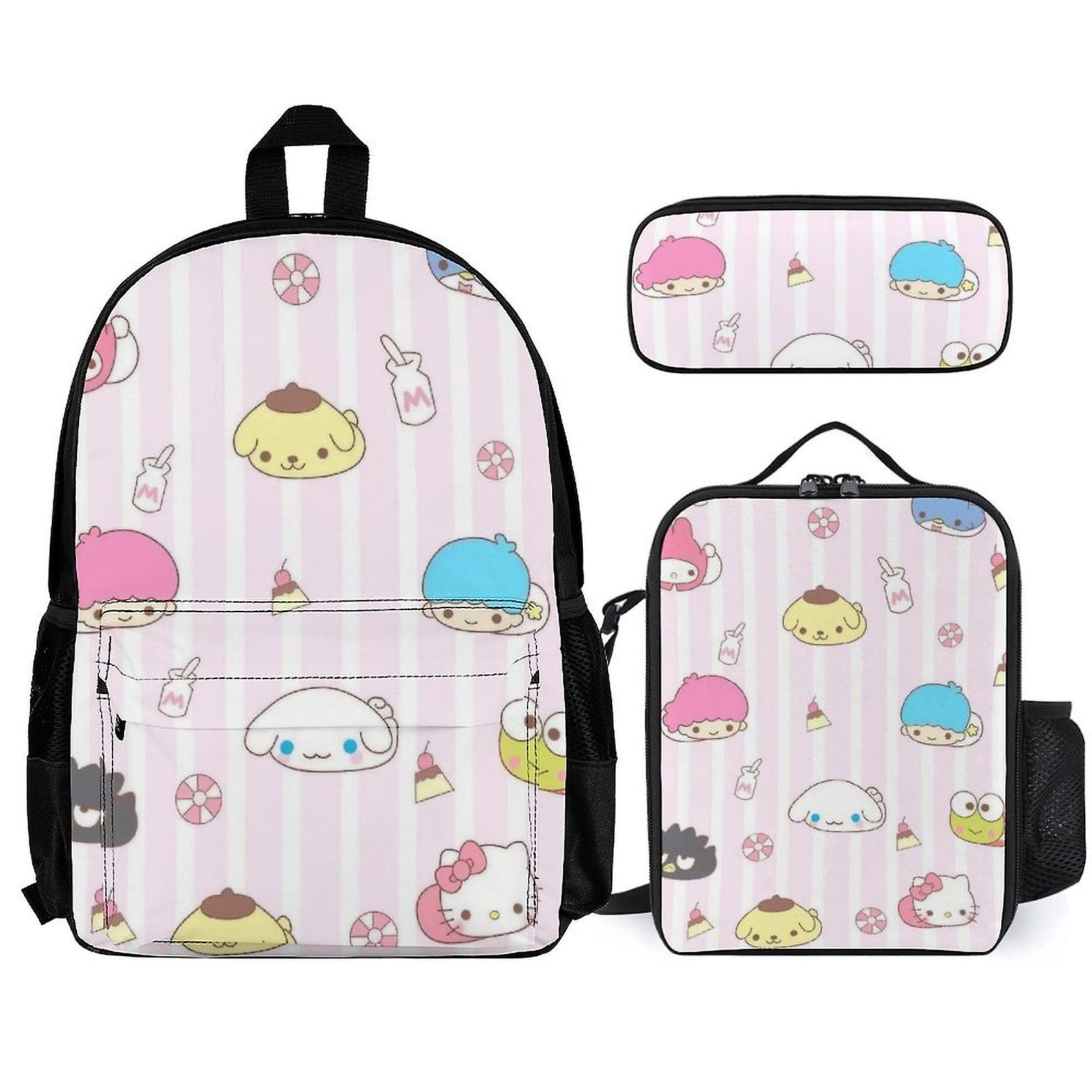 Cinnamoroll Backpack Set, Backpack with Lunch Box And Pencil Case 3pcs Set