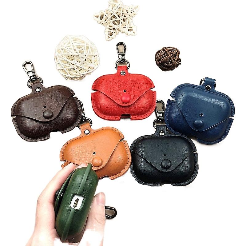 Protective Skin Case For Airpods Pro Leather Bell With Keychain