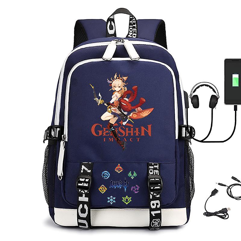 جينشين إمباكت تأثيري حقيبة ظهر حقيبة مدرسية مراهقون طلاب بنين بنات أنيمي كارتون أكسفورد حقيبة مدرسية مقاومة للماء حقيبة كمبيوتر محمول للسفر