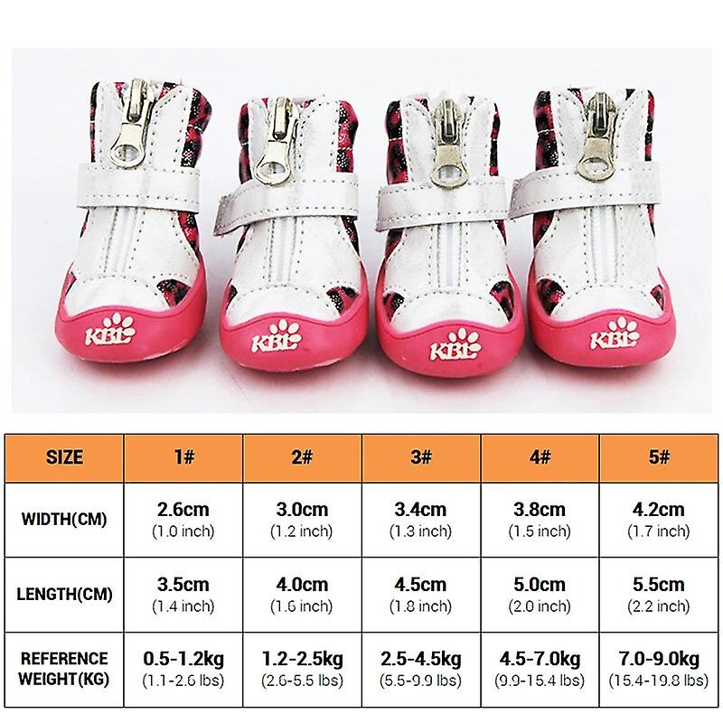 Redkid Shoes For Small Dogs 4pcs Cute Breathable Dog Booties With Zipper Easy To Wear Anti-slip Soft