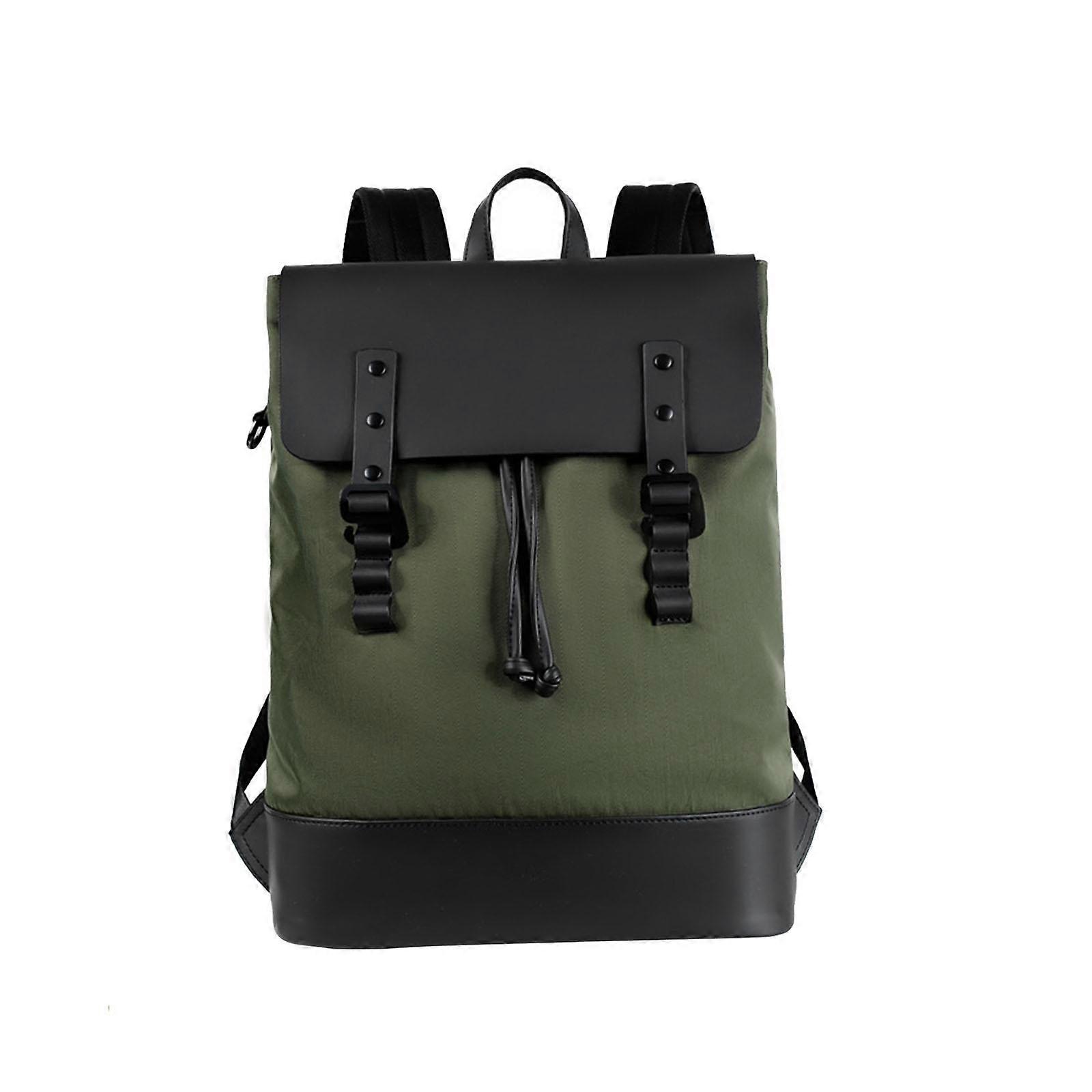 Sac à dos pour hommes Portable à la mode résistant à l'eau Convient à un ordinateur portable jusqu'à 14 pouces vert