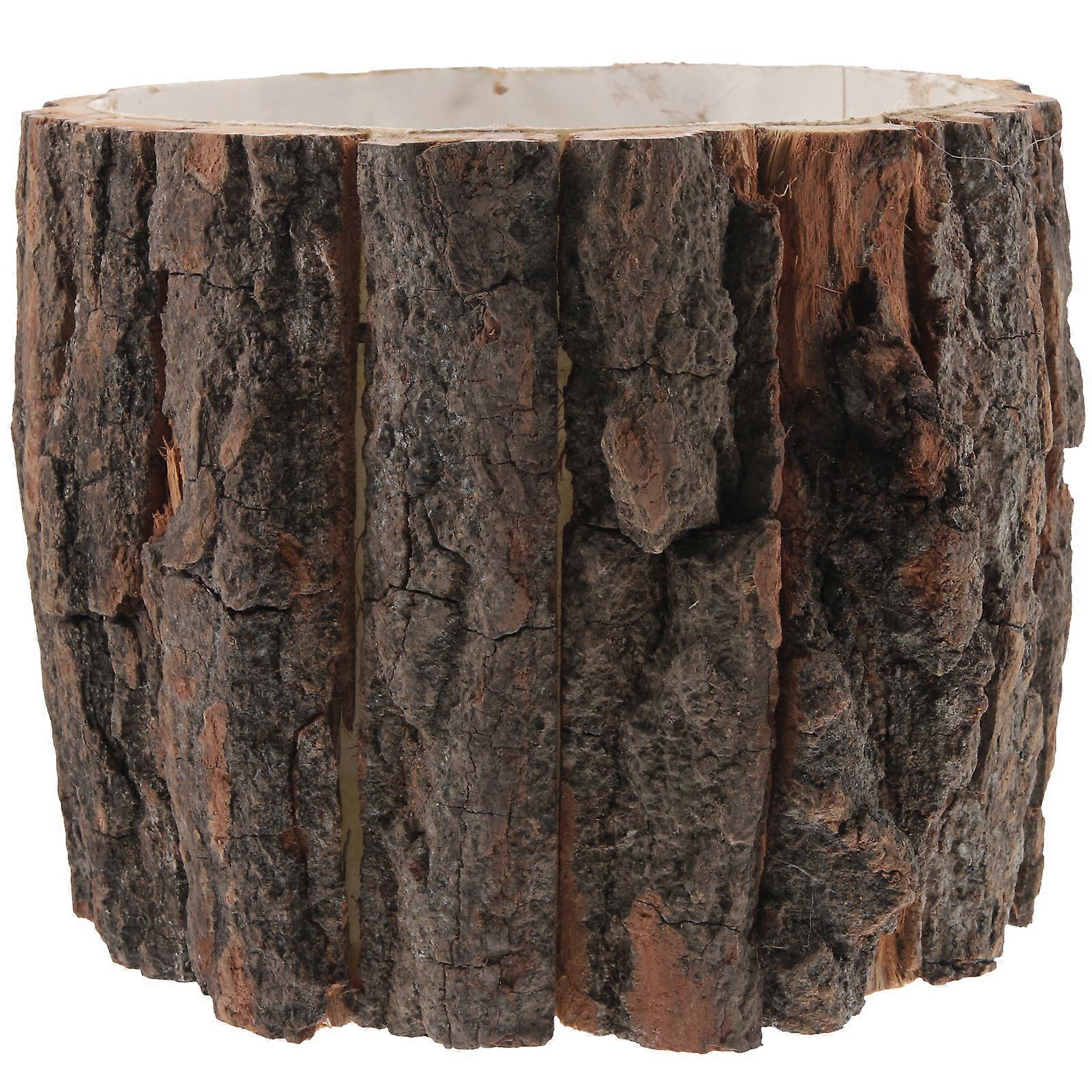 Wood Bark Planter Wood Flower Pot Decorative Rustic Flower Plant Pot Container