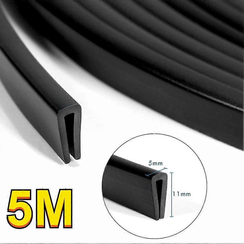 5M Car Door Edge Protector Strip Trim U Shape Rubber Guard Seal Car Protection Hemming Trim Strip Universal Edge Protector
