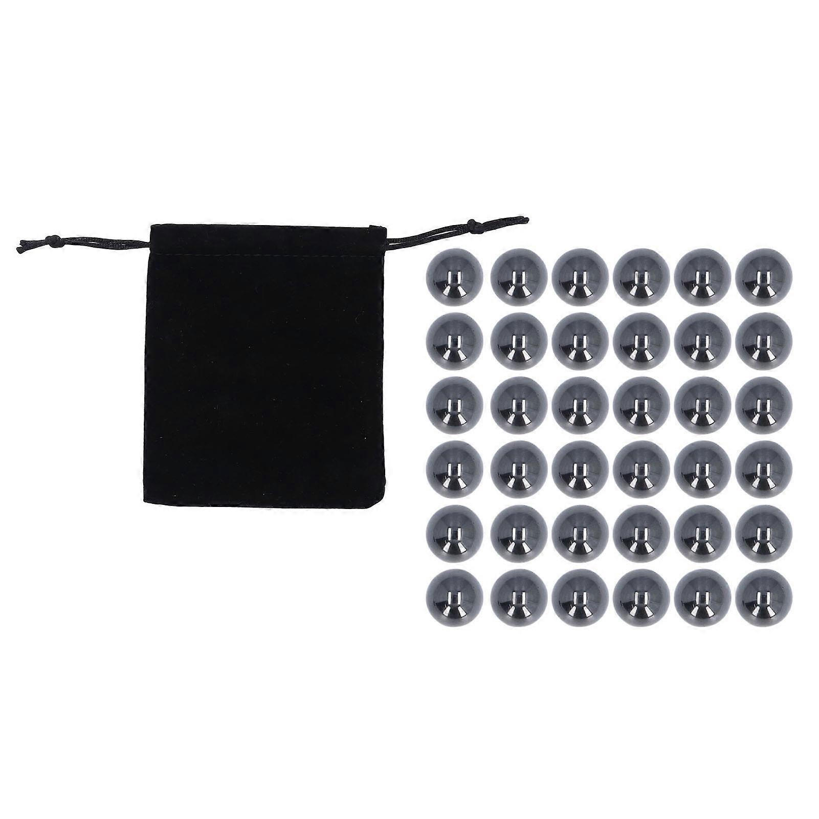 36個のそわそわ玩具フェライトブラックポリッシングキッズスフィアマグネット15mm布バッグ付き